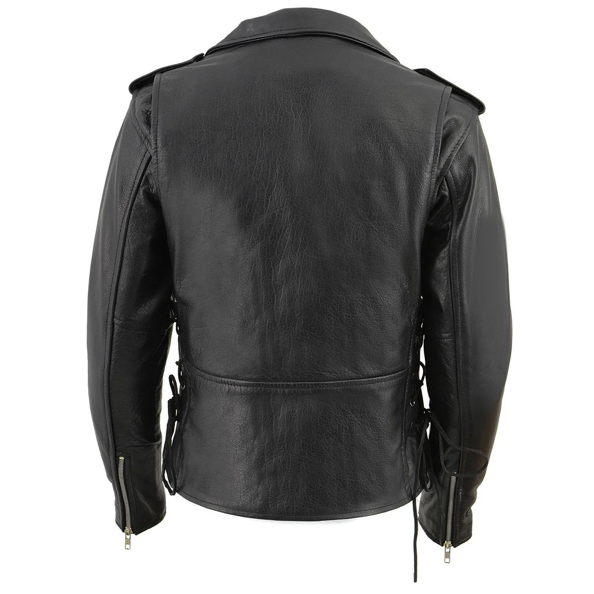 Milwaukee Leather LKL2700 Women's Classic Black Premium Leather Motorcycle Vintage Jacket with Side Laces - Image 2