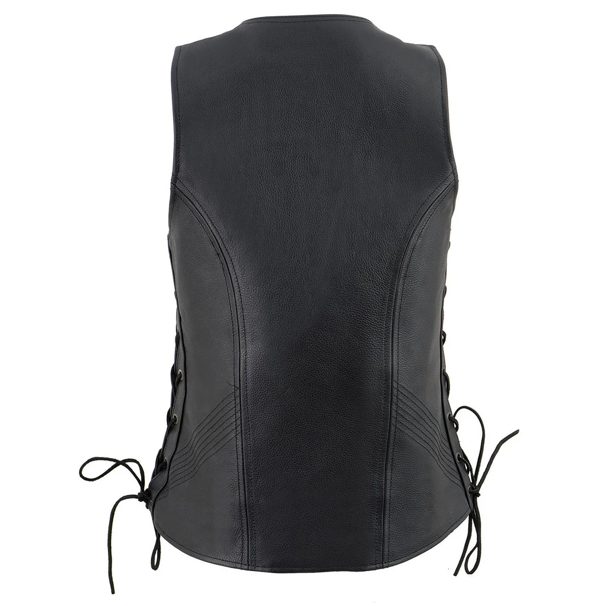 Milwaukee Leather Women's Black Leather V-Neck Motorcycle Rider Vest with Side Lace MLL4531 - Image 14