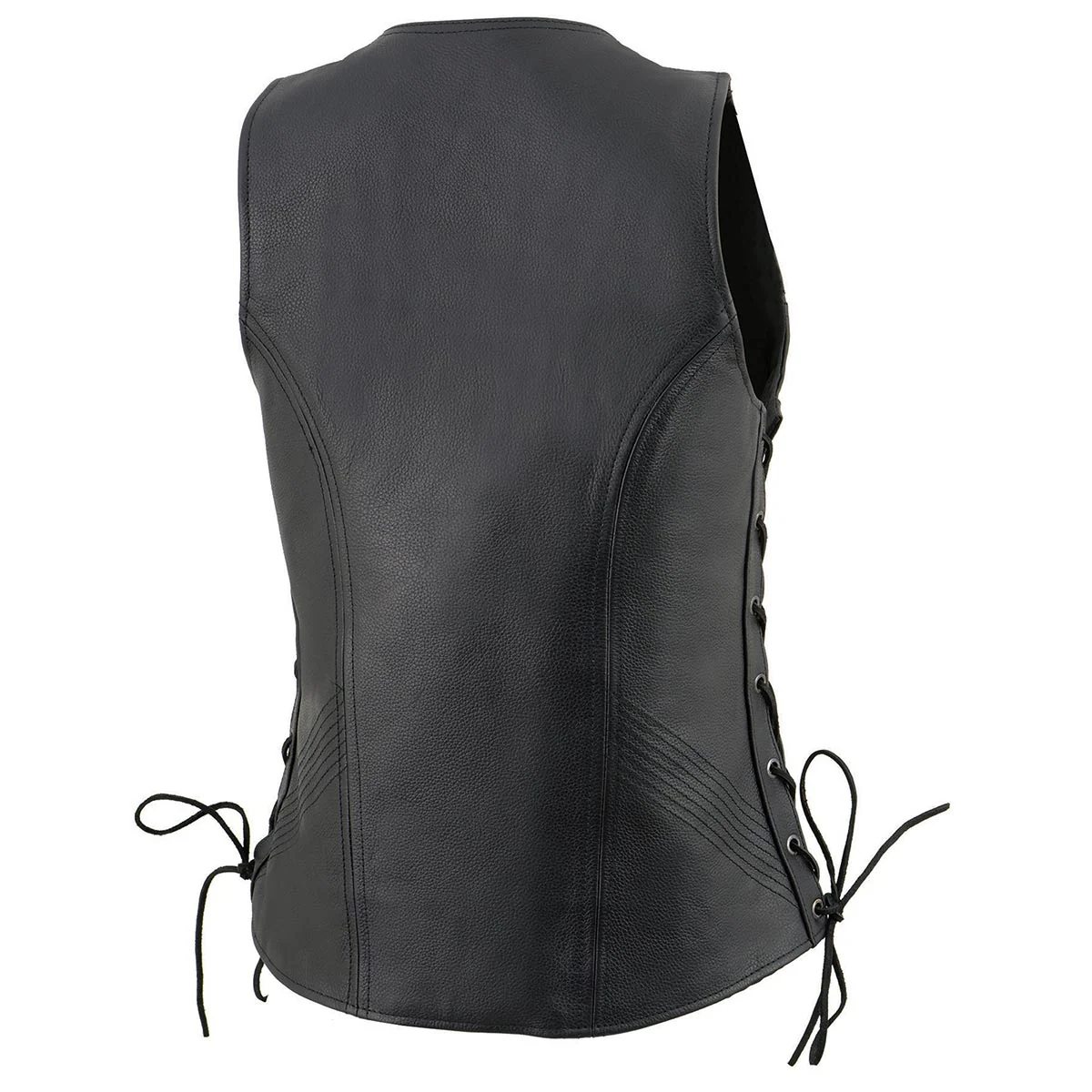 Milwaukee Leather Women's Black Leather V-Neck Motorcycle Rider Vest with Side Lace MLL4531 - Image 17