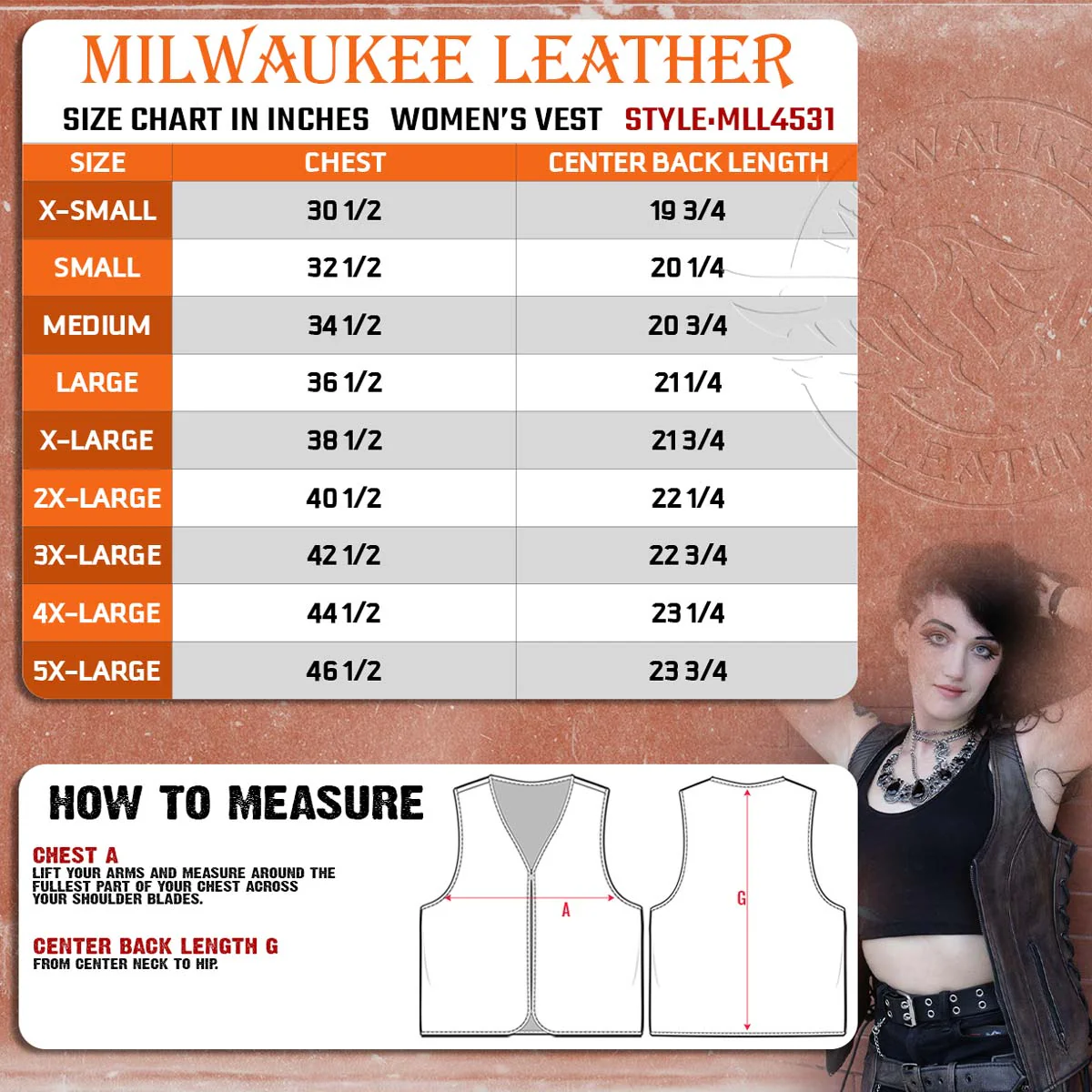 Milwaukee Leather Women's Black Leather V-Neck Motorcycle Rider Vest with Side Lace MLL4531 - Image 3