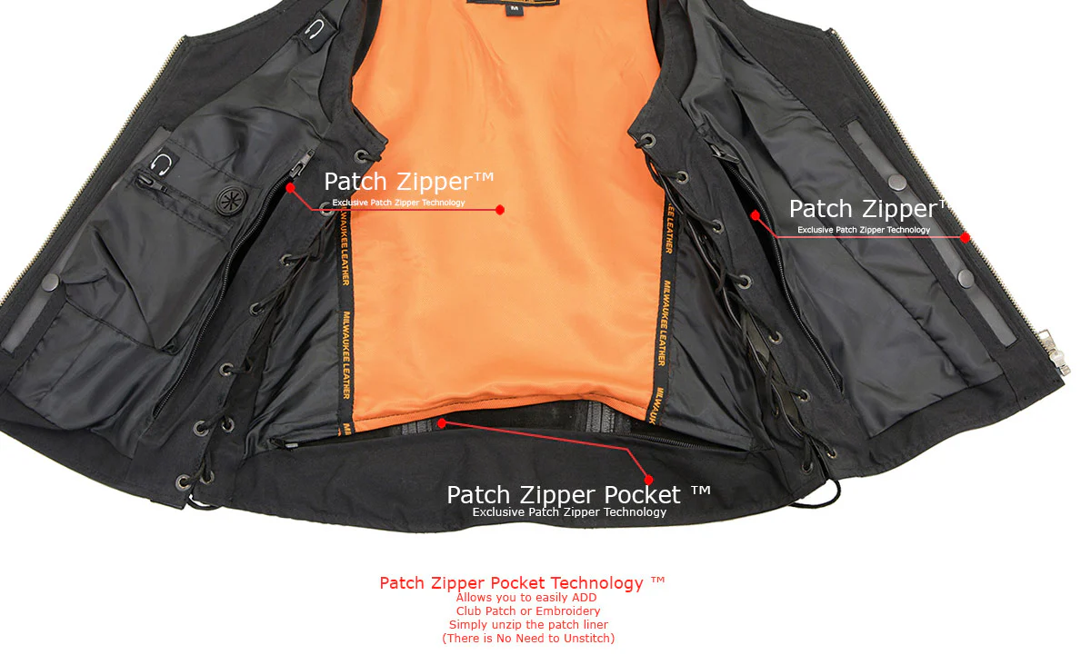 Milwaukee Leather Women's Black Leather V-Neck Motorcycle Rider Vest with Side Lace MLL4531 - Image 4