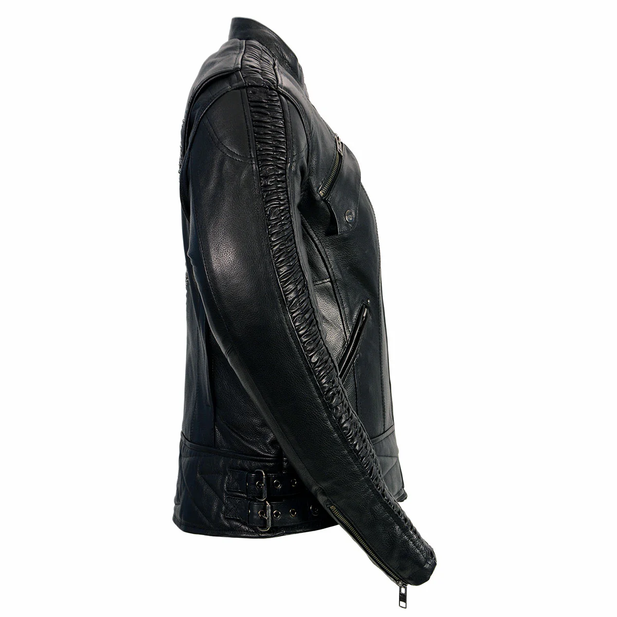 Milwaukee Leather MLL2570 Women's Black 'Phoenix Embroidered' Leather Motorcycle Jacket - Image 6