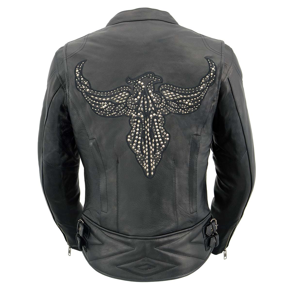 Milwaukee Leather MLL2570 Women's Black 'Phoenix Embroidered' Leather Motorcycle Jacket - Image 7