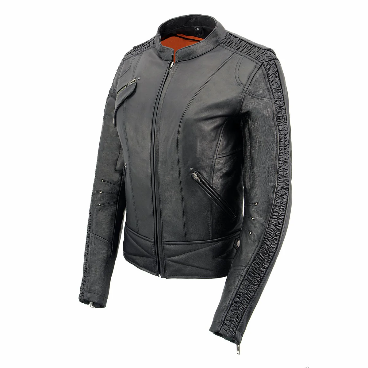 Milwaukee Leather MLL2570 Women's Black 'Phoenix Embroidered' Leather Motorcycle Jacket - Image 8