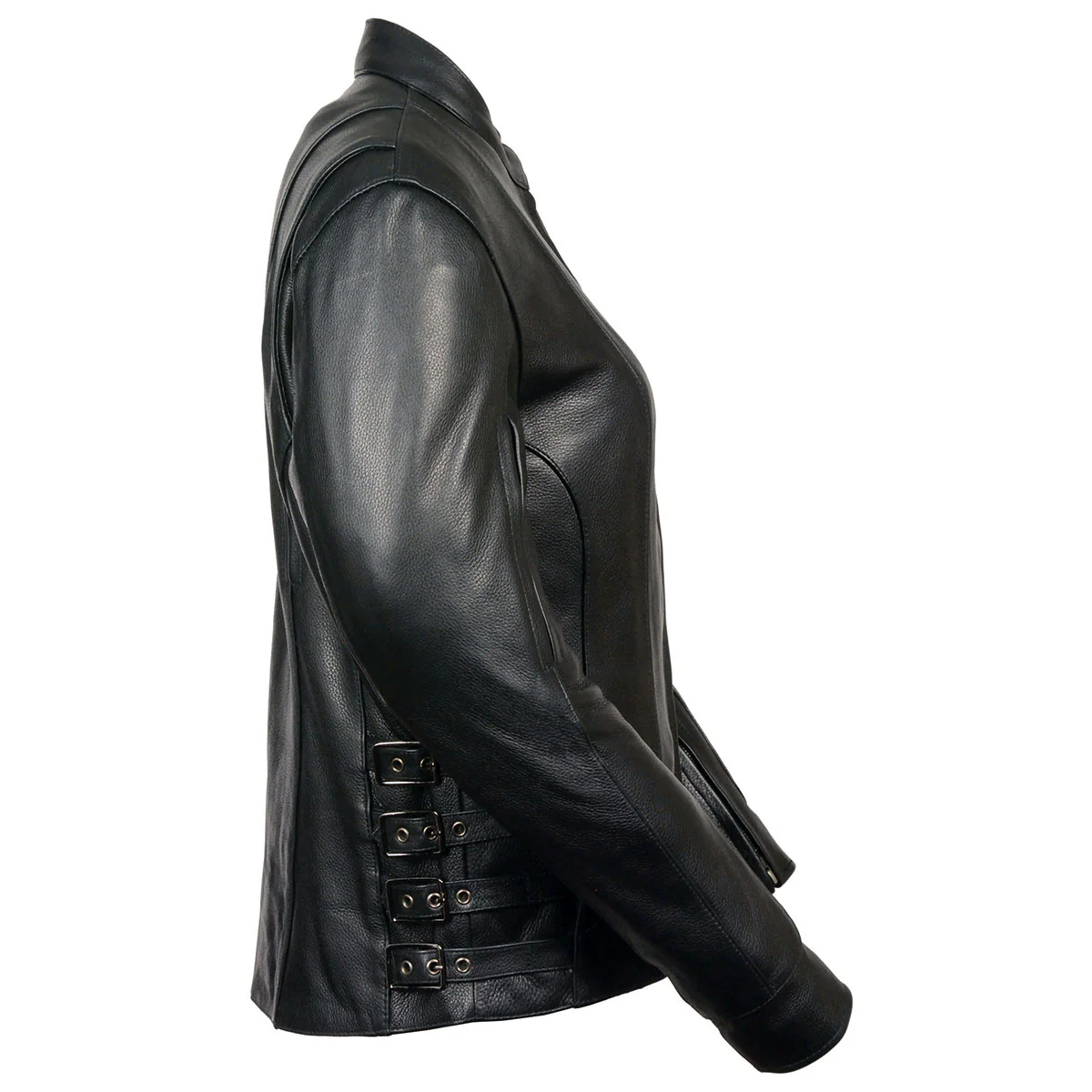 Milwaukee Leather MLL2520 Ladies Racer Black Leather Motorcycle Jacket - Image 4