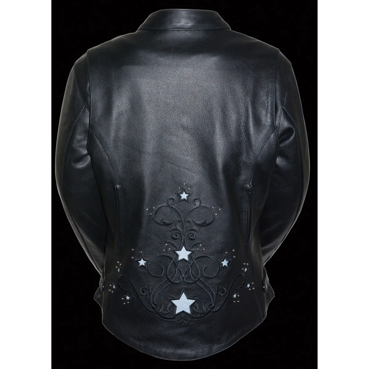Milwaukee Leather ML2500 Women's Reflective Star Riveted Black Leather Jacket - Image 7