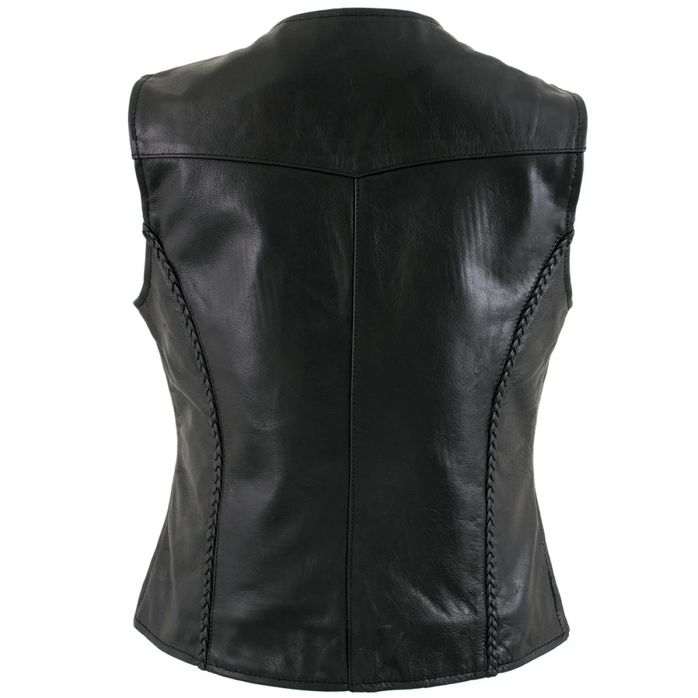 Milwaukee Leather Women's Road Queen Black Braided Buffalo Leather Motorcycle Vest - LKL4713 - Image 15
