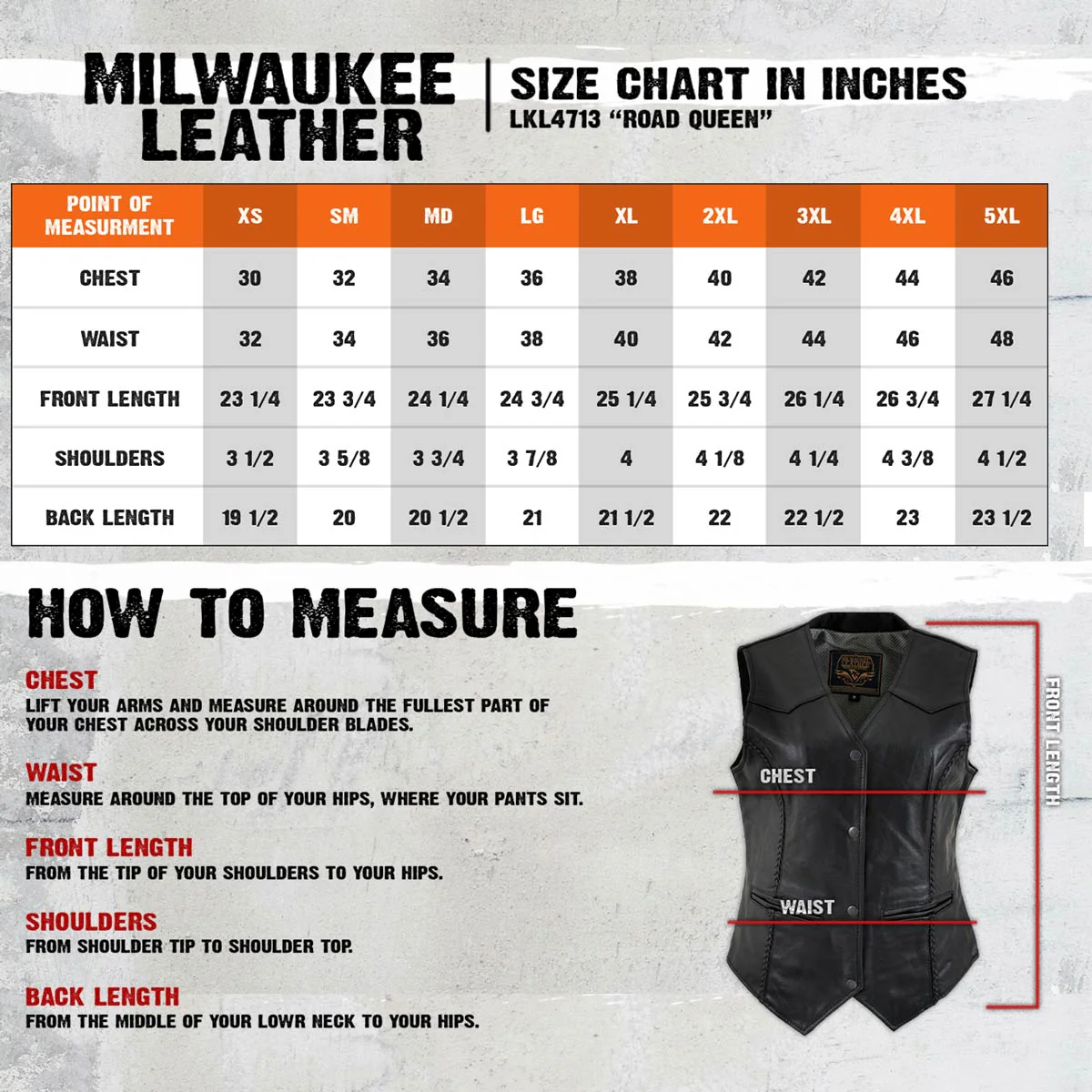 Milwaukee Leather Women's Road Queen Black Braided Buffalo Leather Motorcycle Vest - LKL4713 - Image 3