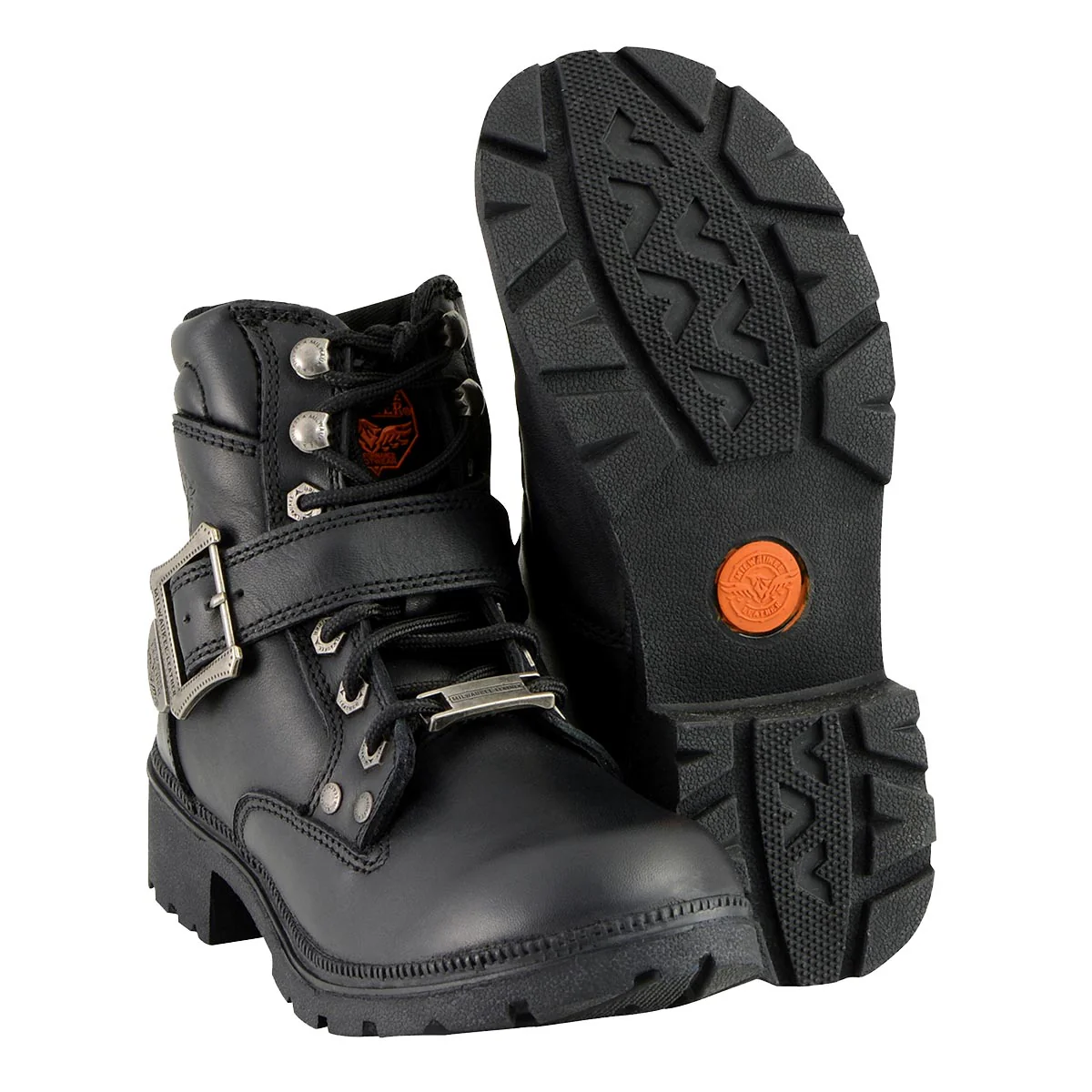 Milwaukee Leather MBL9310 Women's Lace-Up Black Leather Engineer Motorcycle Rider Boots - Image 2