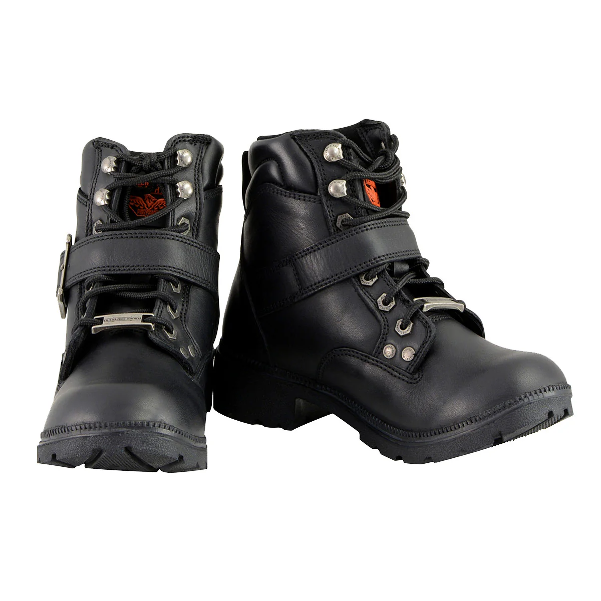 Milwaukee Leather MBL9310 Women's Lace-Up Black Leather Engineer Motorcycle Rider Boots - Image 4