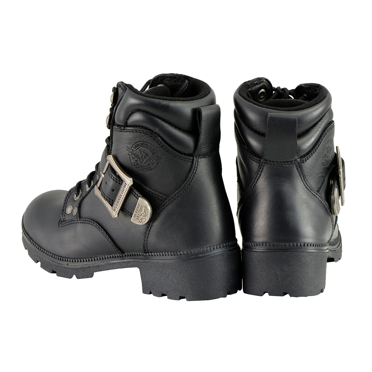 Milwaukee Leather MBL9310 Women's Lace-Up Black Leather Engineer Motorcycle Rider Boots - Image 8