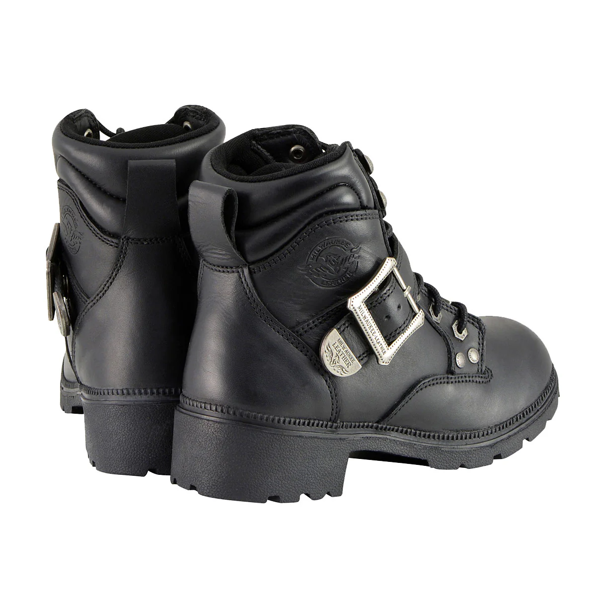 Milwaukee Leather MBL9310 Women's Lace-Up Black Leather Engineer Motorcycle Rider Boots - Image 9