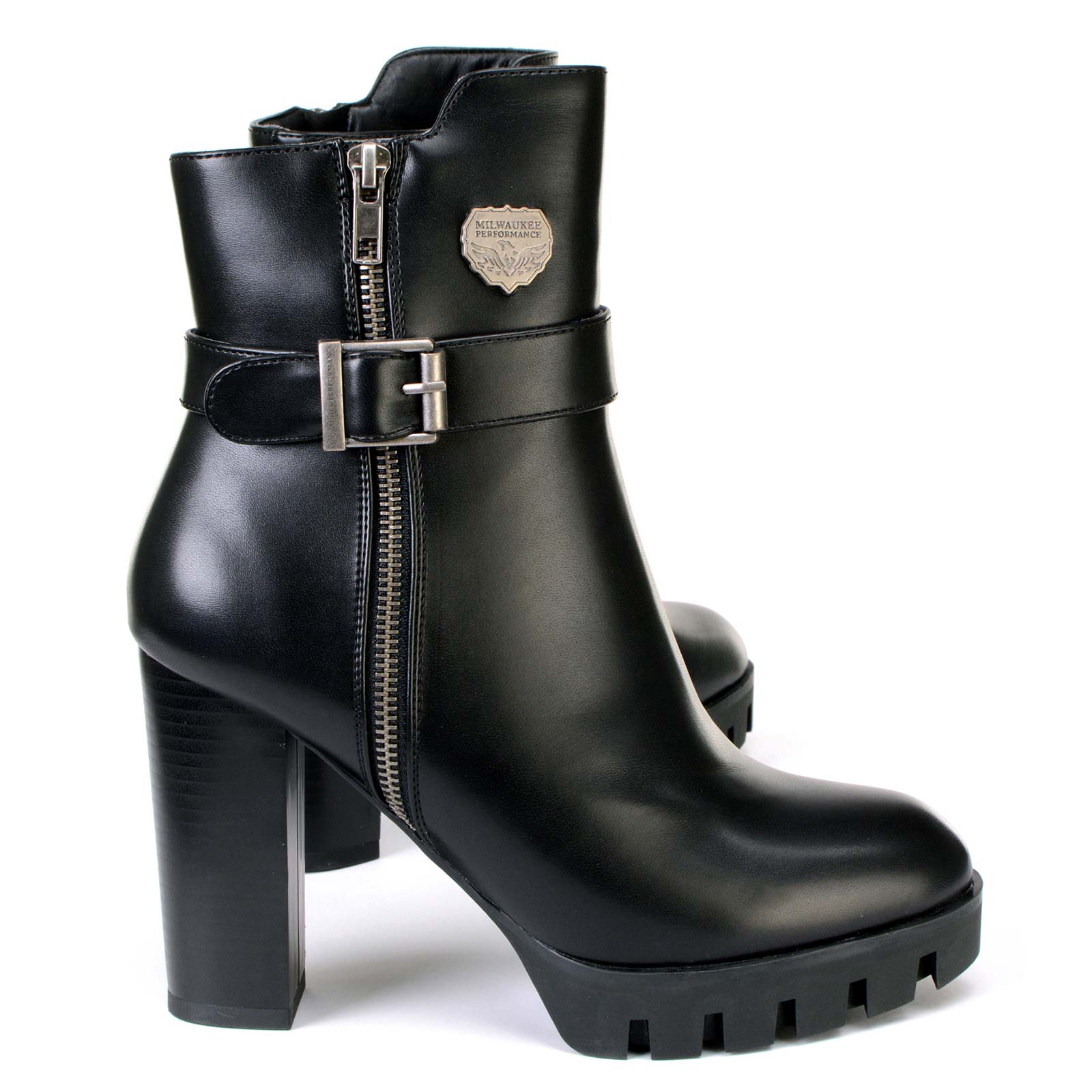 Milwaukee Leather MBL9430 Women's Black Fashion Casual Boots with Side Zipper Entry - Image 10