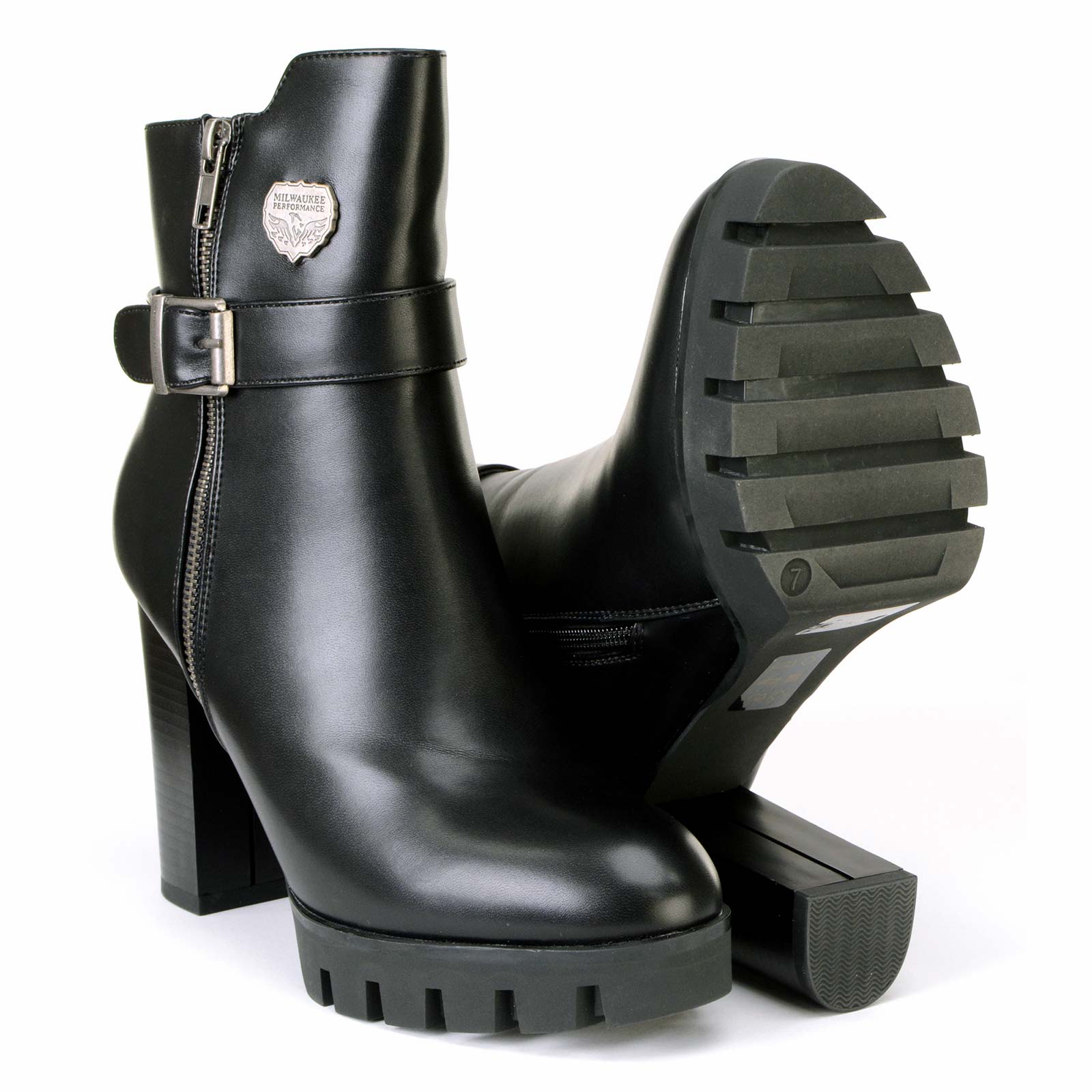 Milwaukee Leather MBL9430 Women's Black Fashion Casual Boots with Side Zipper Entry - Image 2