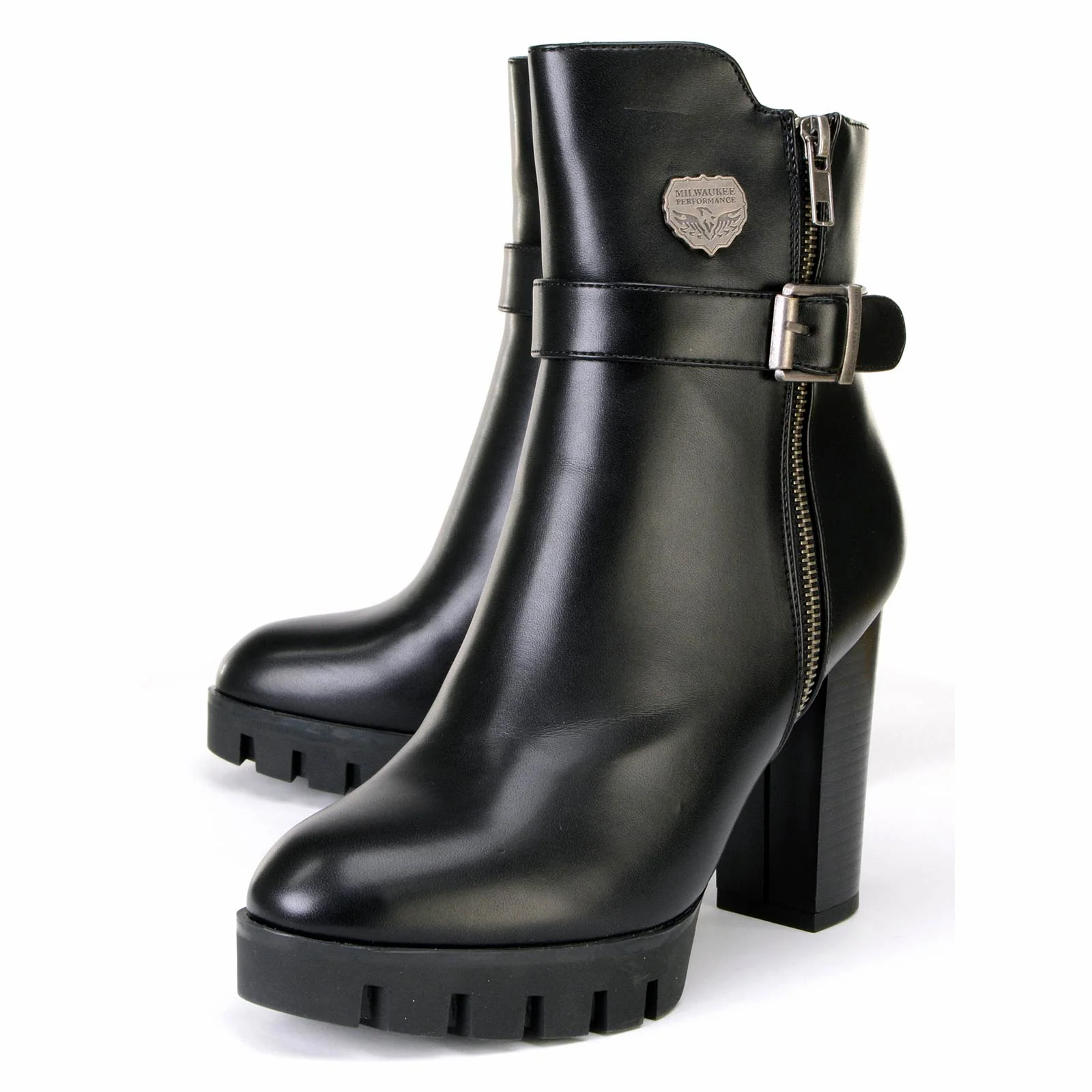 Milwaukee Leather MBL9430 Women's Black Fashion Casual Boots with Side Zipper Entry - Image 6