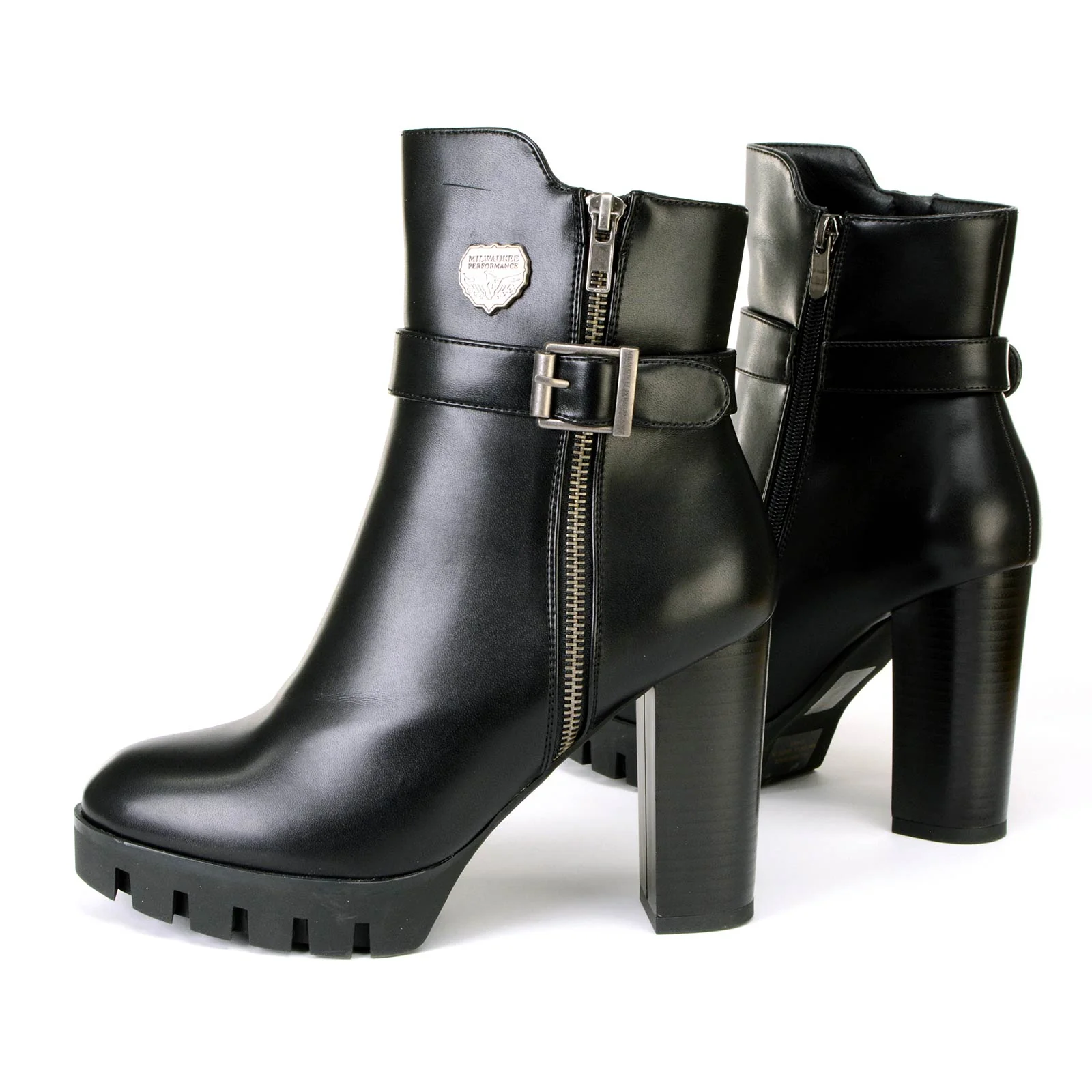 Milwaukee Leather MBL9430 Women's Black Fashion Casual Boots with Side Zipper Entry - Image 7