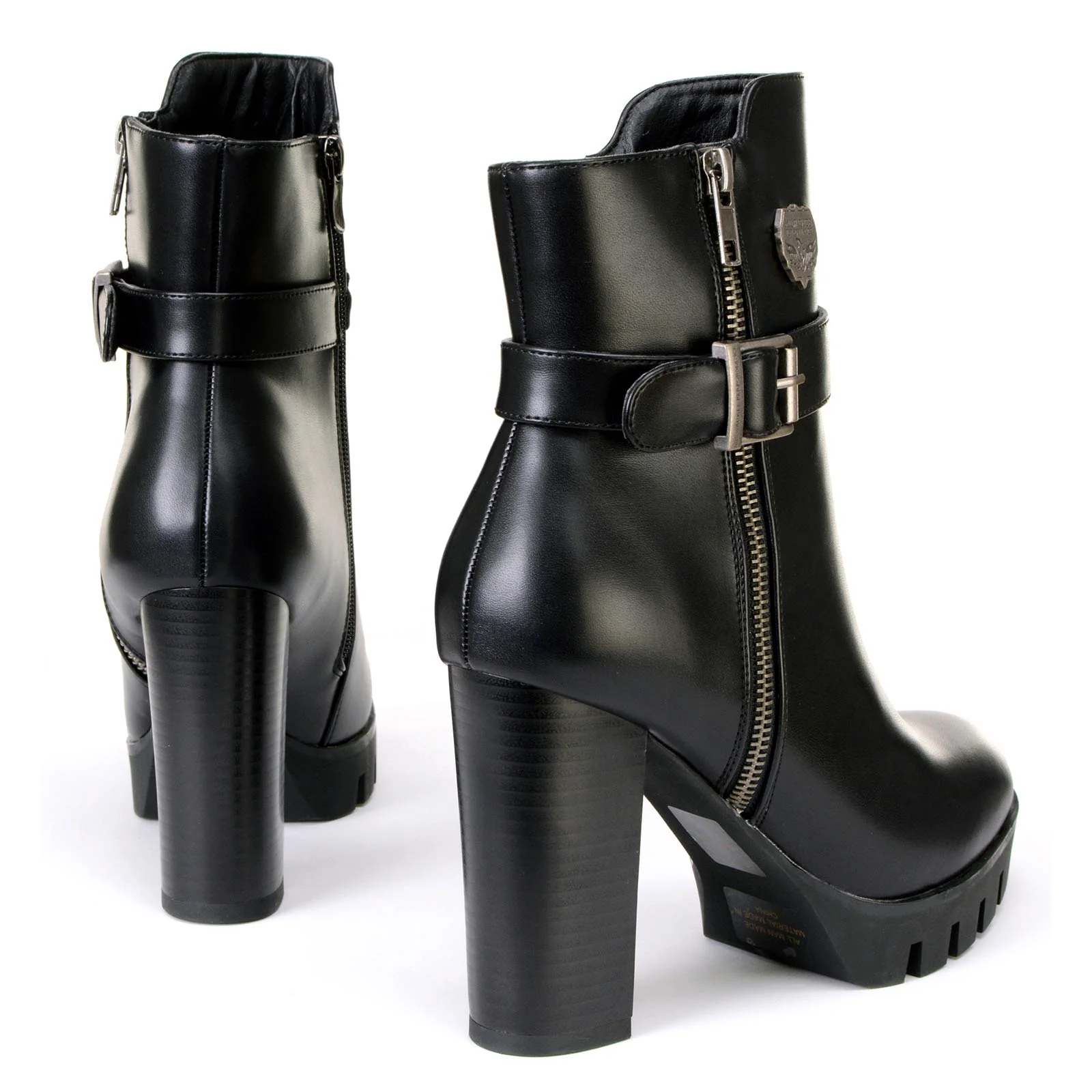 Milwaukee Leather MBL9430 Women's Black Fashion Casual Boots with Side Zipper Entry - Image 9