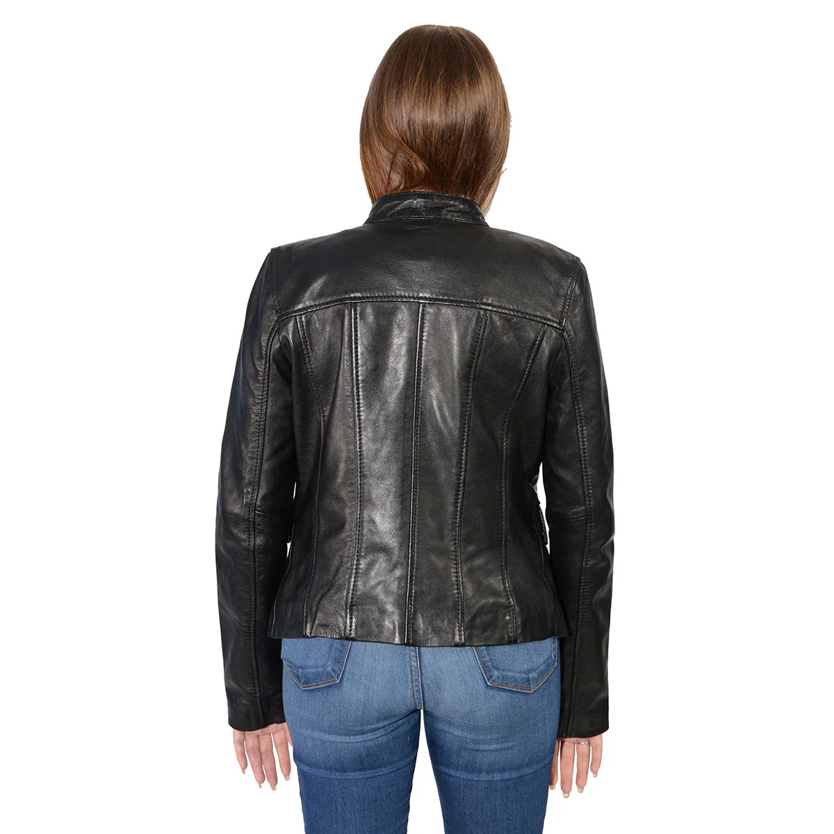 Milwaukee Leather SFL2825 Women's Snap Collar Black Lambskin Leather Jacket - Image 4