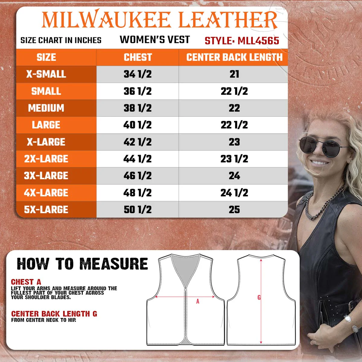 Milwaukee Leather MLL4565 Women's Black Fringed Leather Rivet Detail Side Buckle and Zipper Motorcycle Rider Vest - Image 3