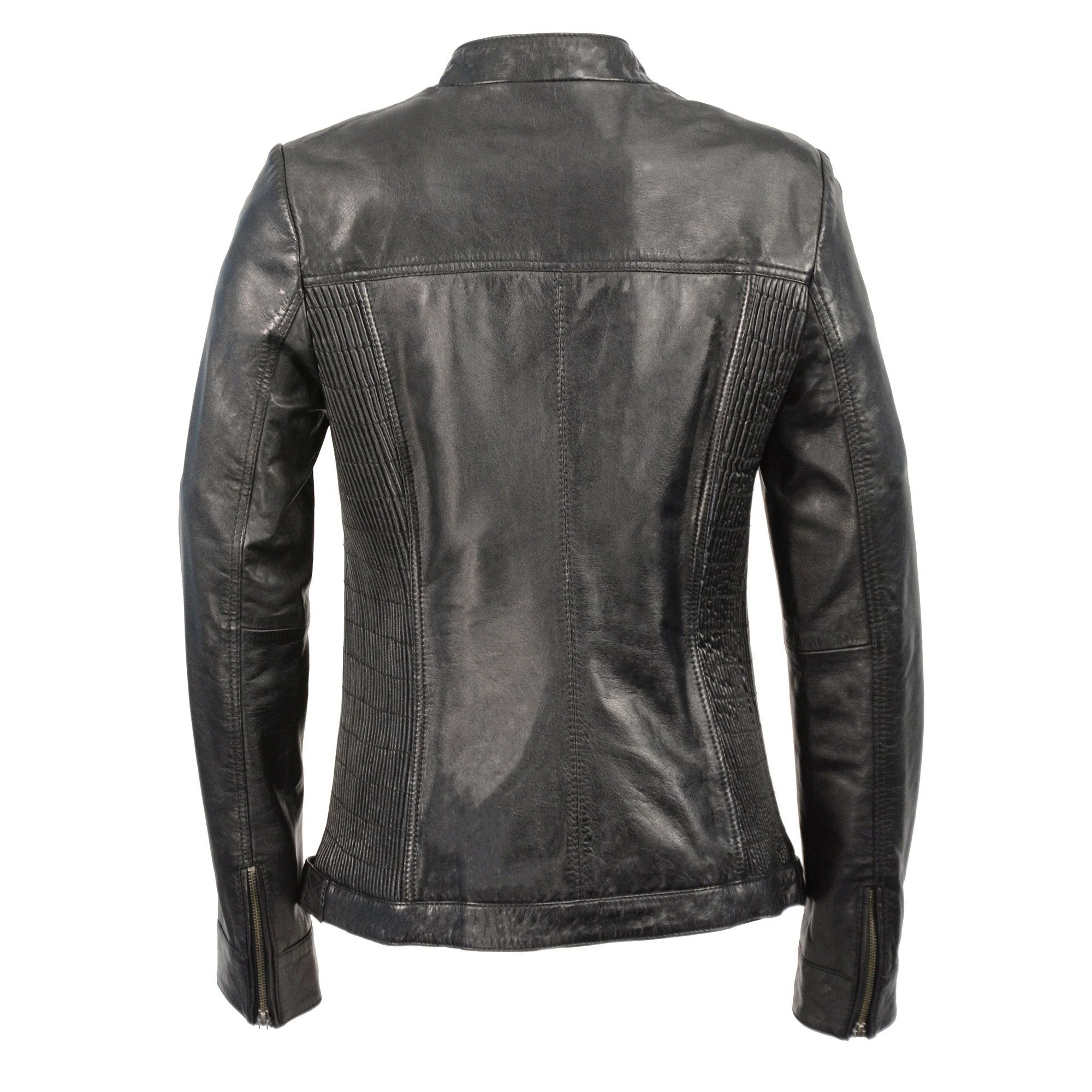 Milwaukee Leather SFL2855 Women's Black Zip Front Fashion Leather Jacket with Side Stretch Fitting - Image 2