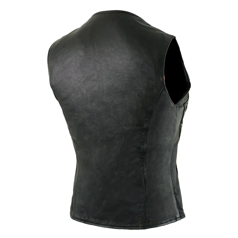 Milwaukee Leather XS1216 Ladies Black Leather Vest with Front Laces - Image 7