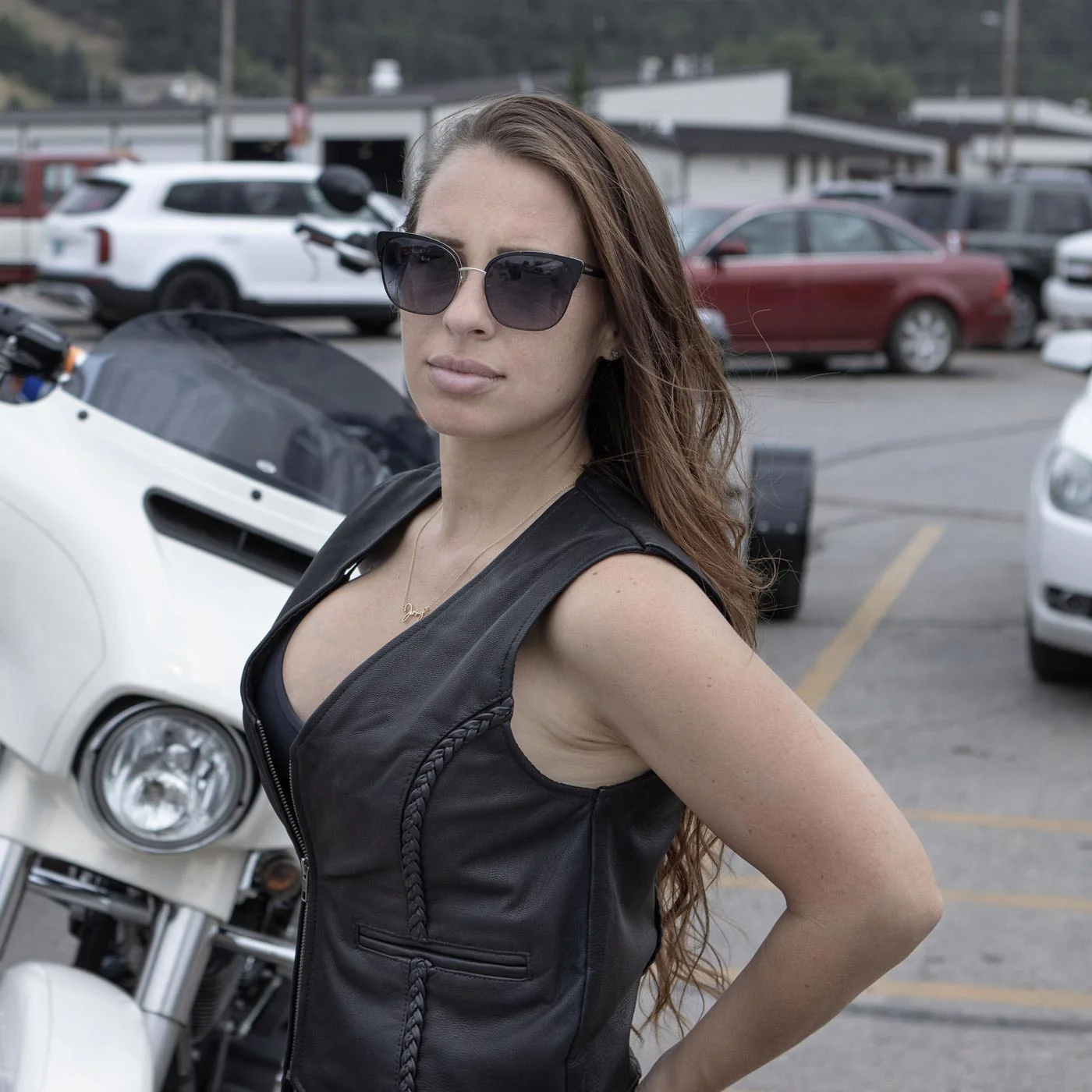 Milwaukee Leather XS1246 Ladies Black 'Braided' Classic Leather Vest - Image 4