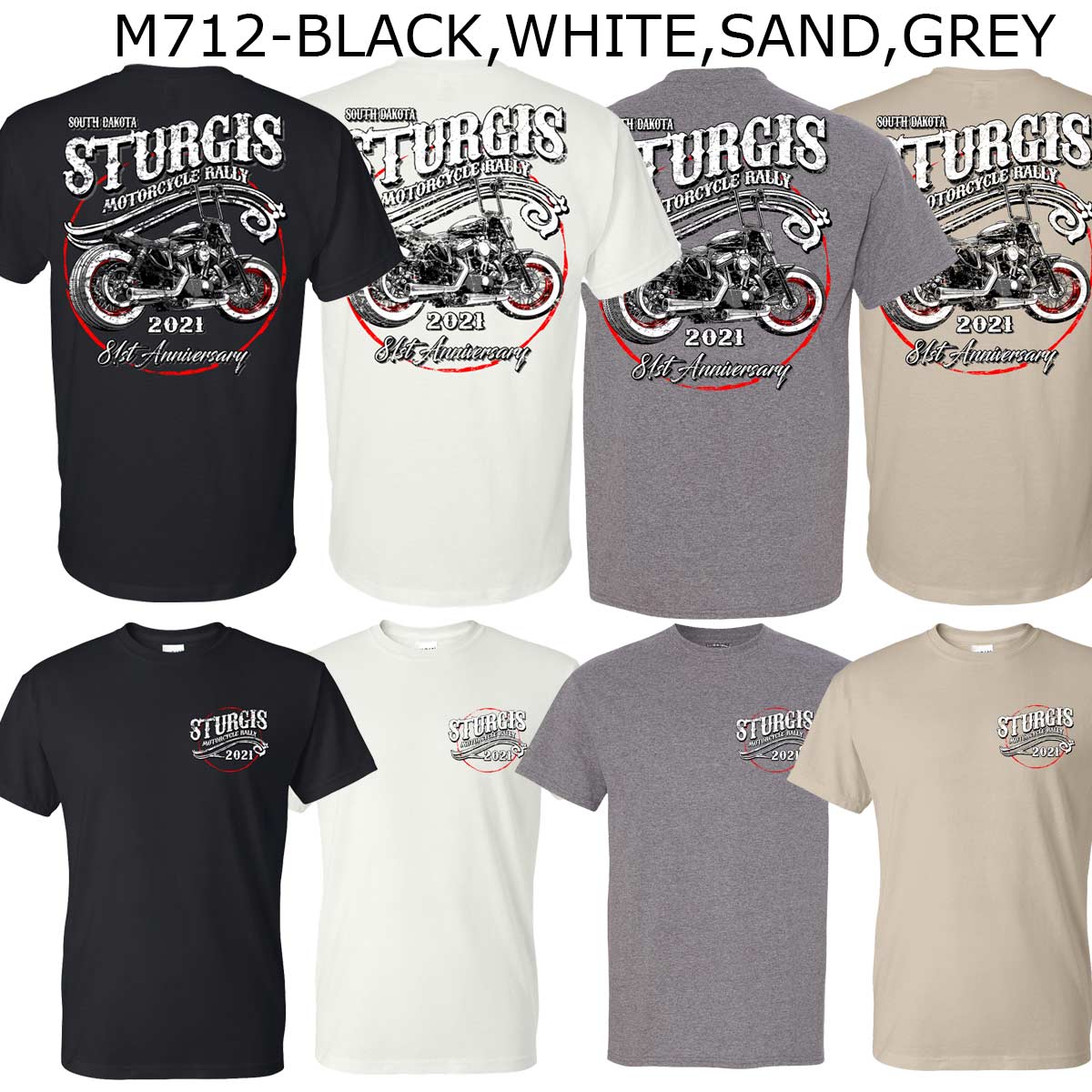 Milwaukee Leather XS16008 Men’s 81st ‘Sturgis’ Assorted 4 for $30.00 T-Shirts - Image 8