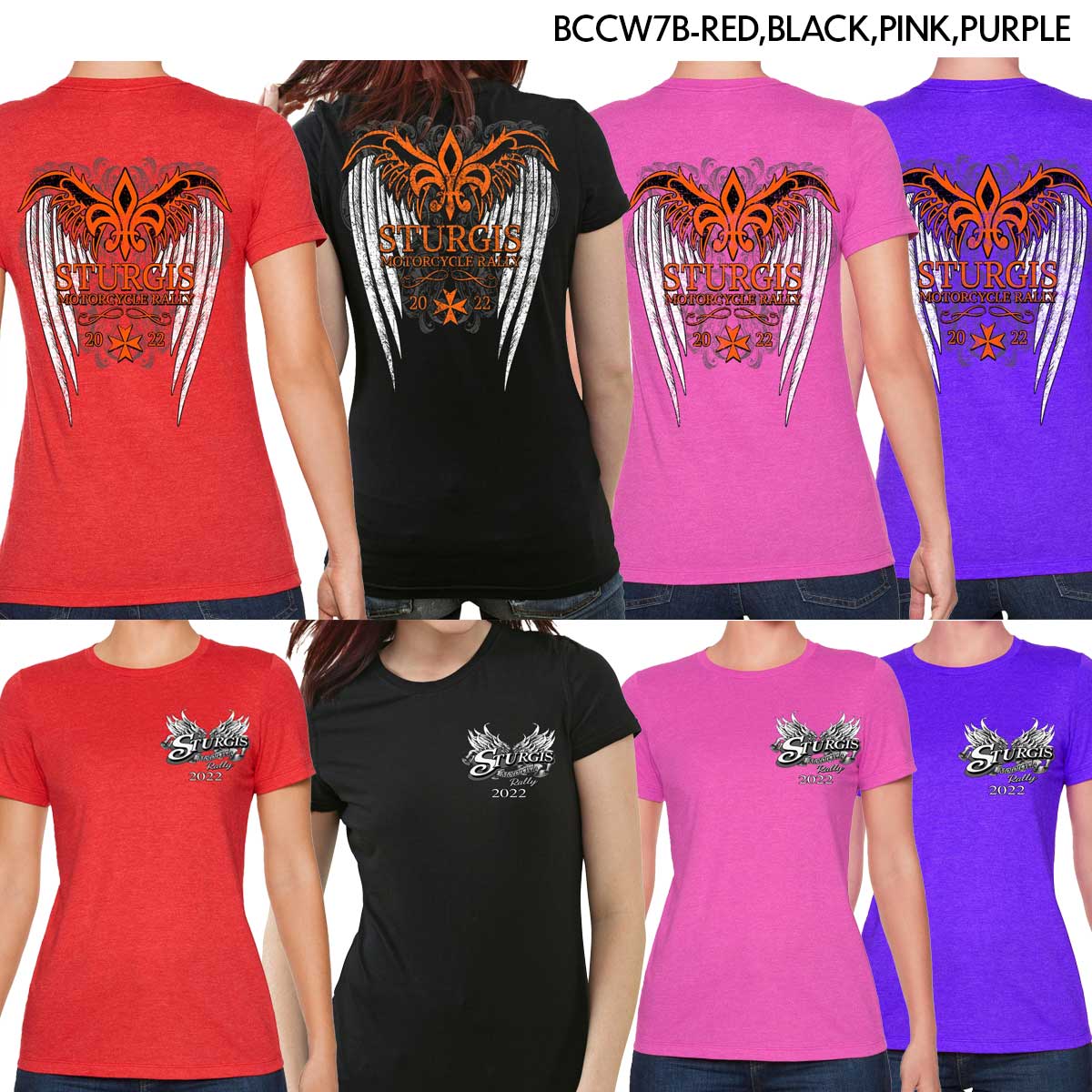 Milwaukee Leather XS26009 Women's 82nd ‘Sturgis’ Assorted 4 for $40.00 T-Shirts - Image 2