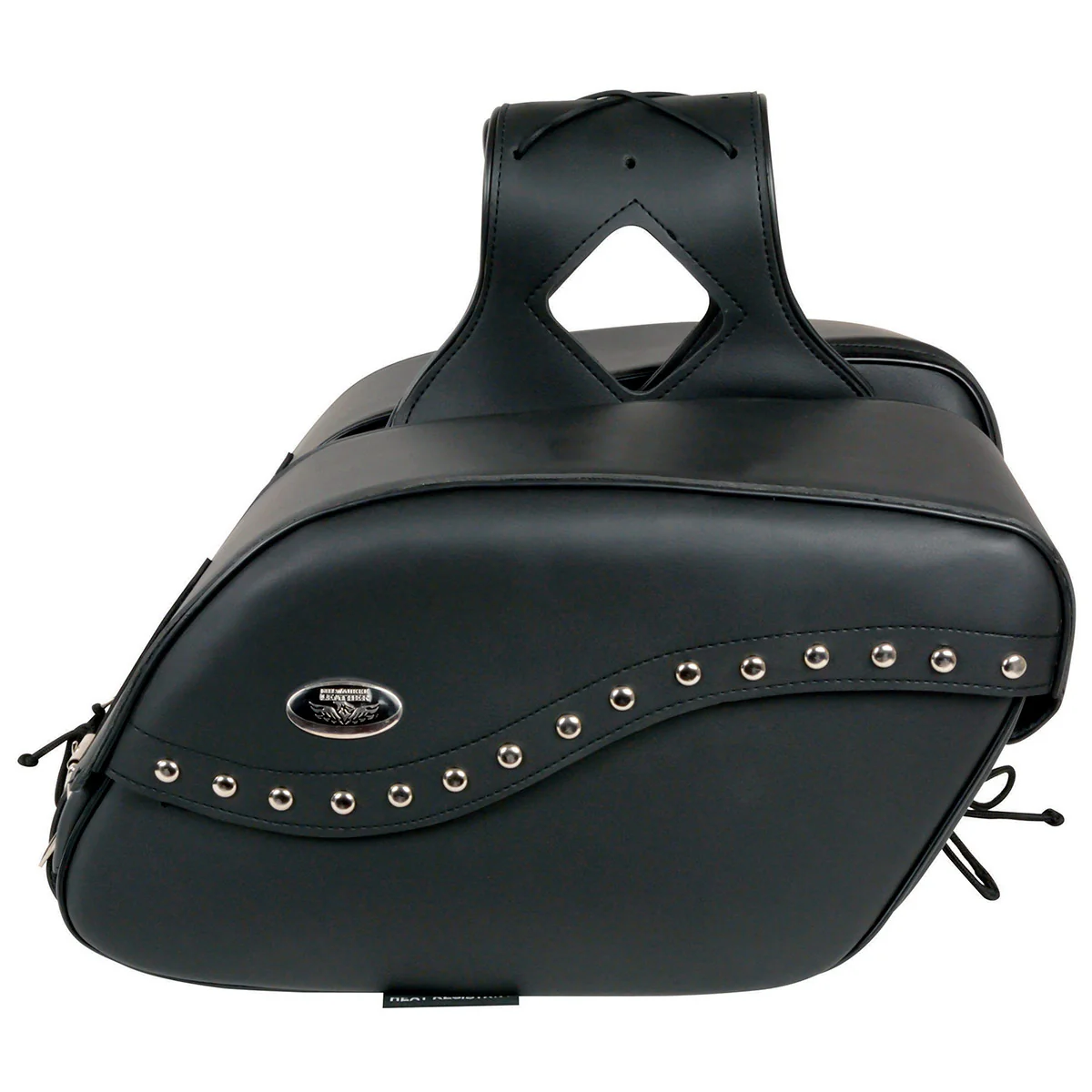 Milwaukee Leather SH646ZB Black Zip-Off PVC Studded Throw Over Motorcycle Saddlebags - Image 10