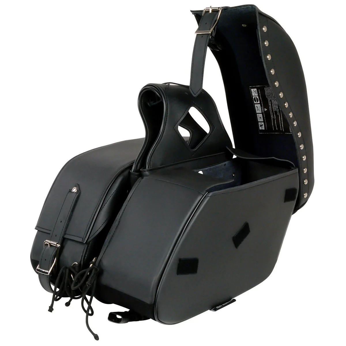 Milwaukee Leather SH646ZB Black Zip-Off PVC Studded Throw Over Motorcycle Saddlebags - Image 11