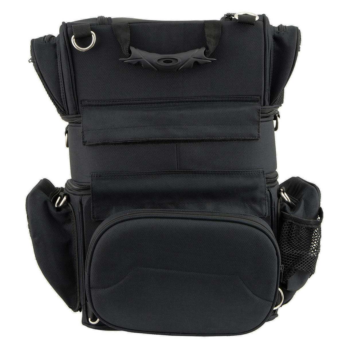 Milwaukee Leather MP8165 Large Black Textile Motorcycle Triple Barrel Sissy Bar Rack Bag with 5 Bonus Pockets - Image 6