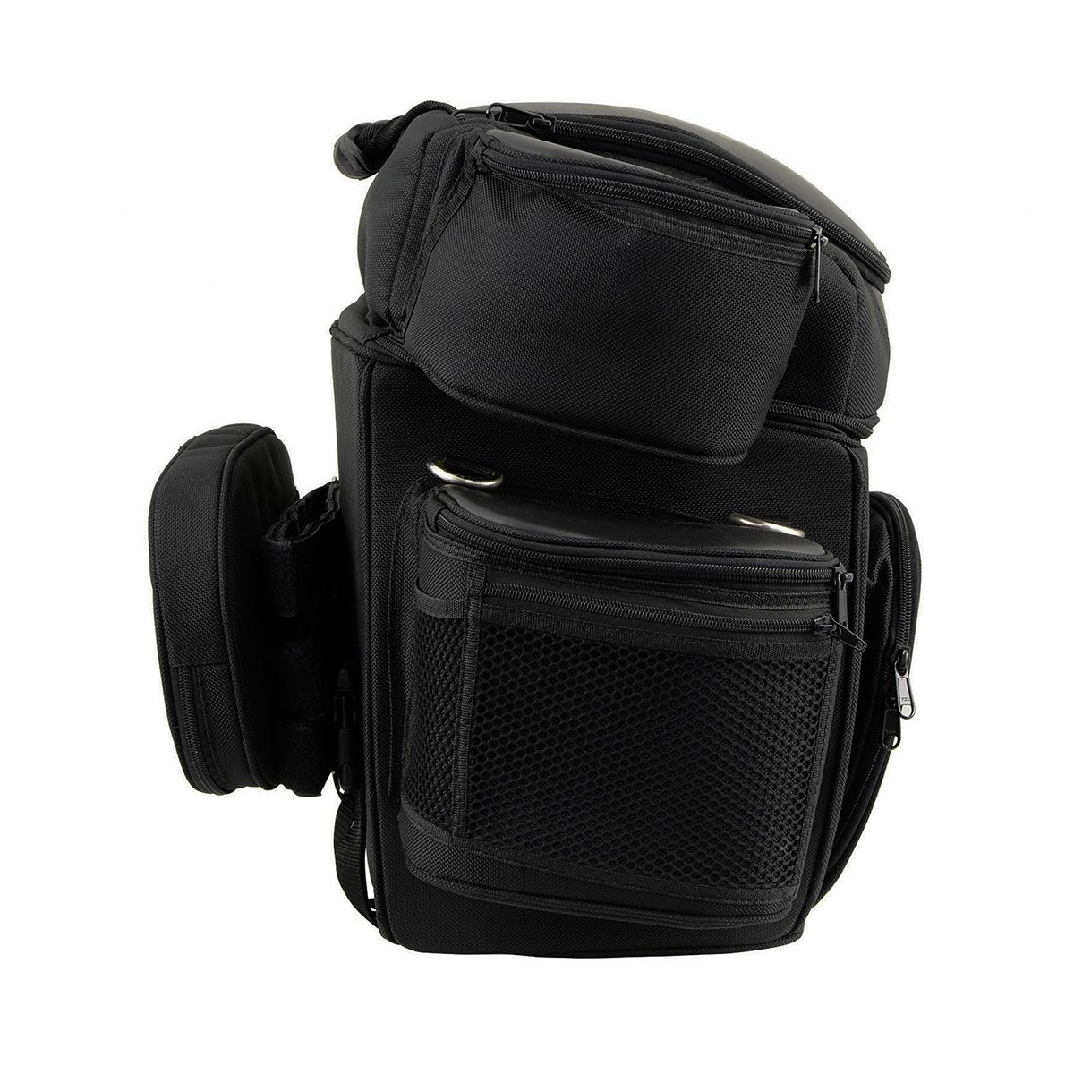 Milwaukee Leather MP8180 Medium Black '5 Pocket' Motorcycle Textile Double Barrel Sissy Bar Bag - Image 8