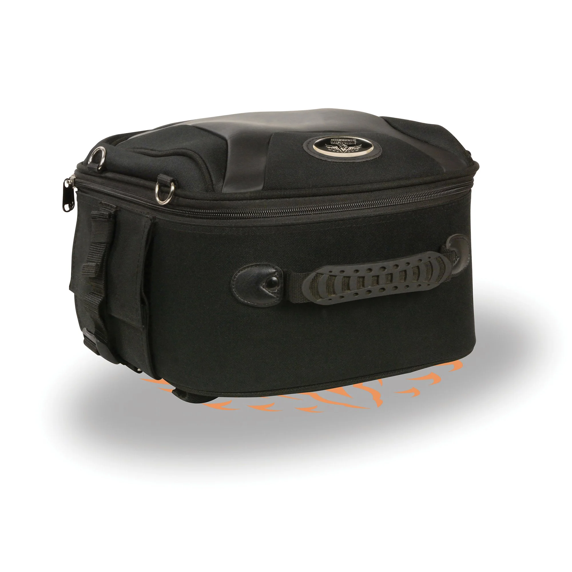 Milwaukee Leather MP8190 Small Black 'Sporty' Motorcycle Textile and PVC Sissy Bar Rack Bag - Image 5