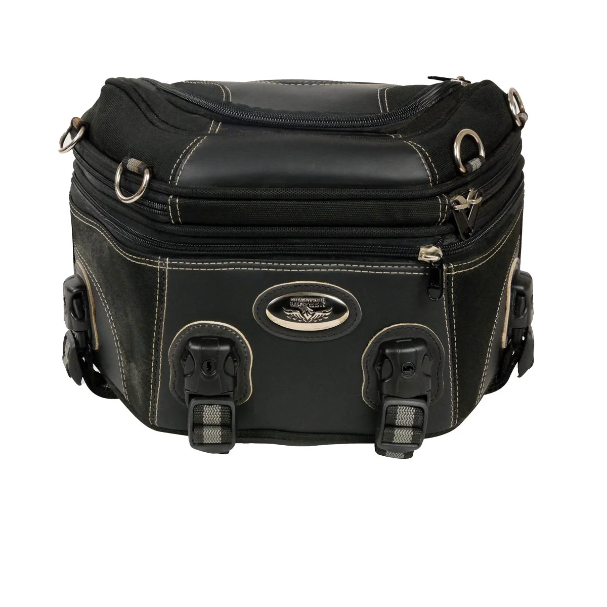Milwaukee Leather MP8195 Small Black Textile and PVC Motorcycle Travel Rear Rack Bag - Image 5