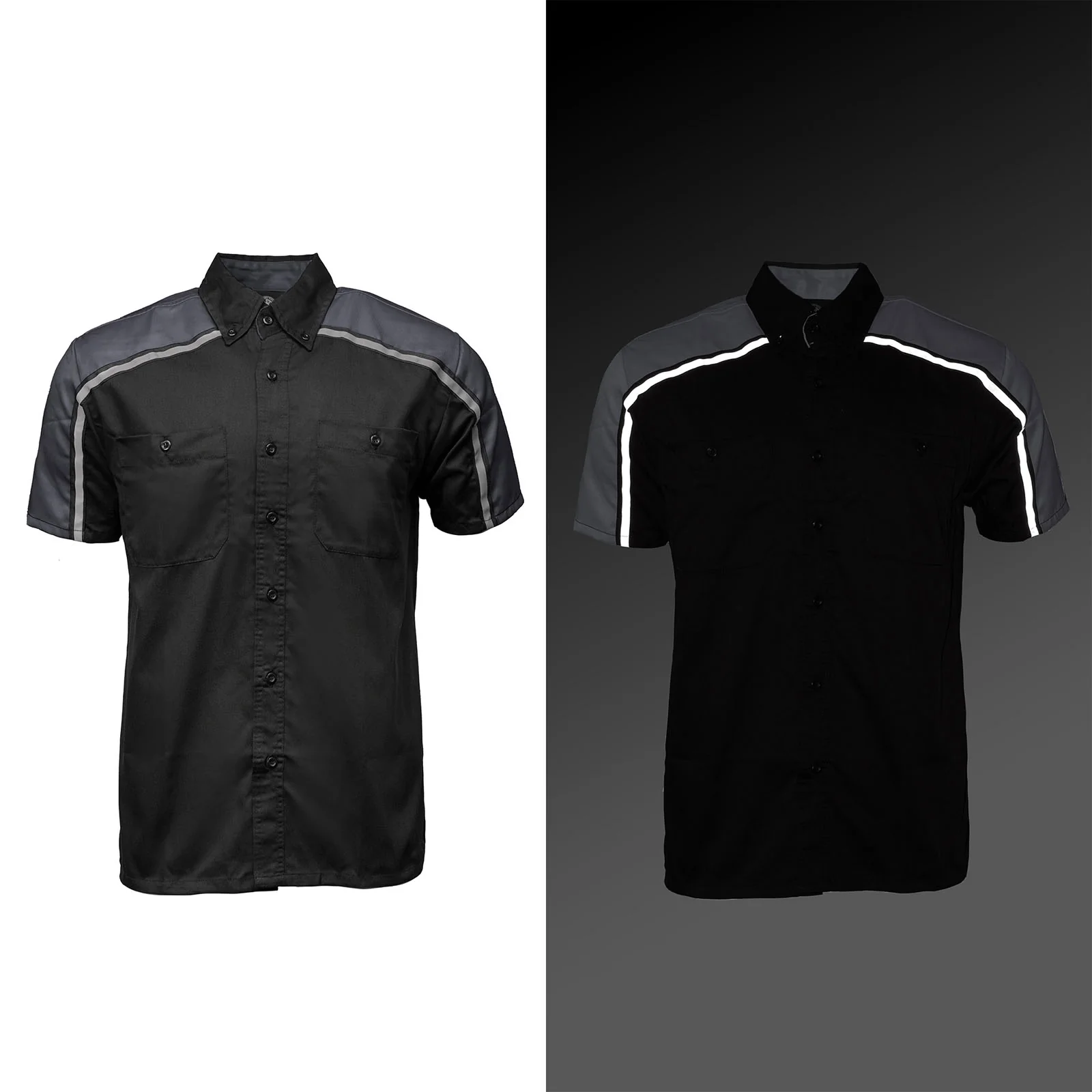 Milwaukee Motorcycle Clothing Co. Men’s Blk/Grey Mechanic Work Shirt – w / Reflective Strip, Rider‑Built MDM11601 - Image 5