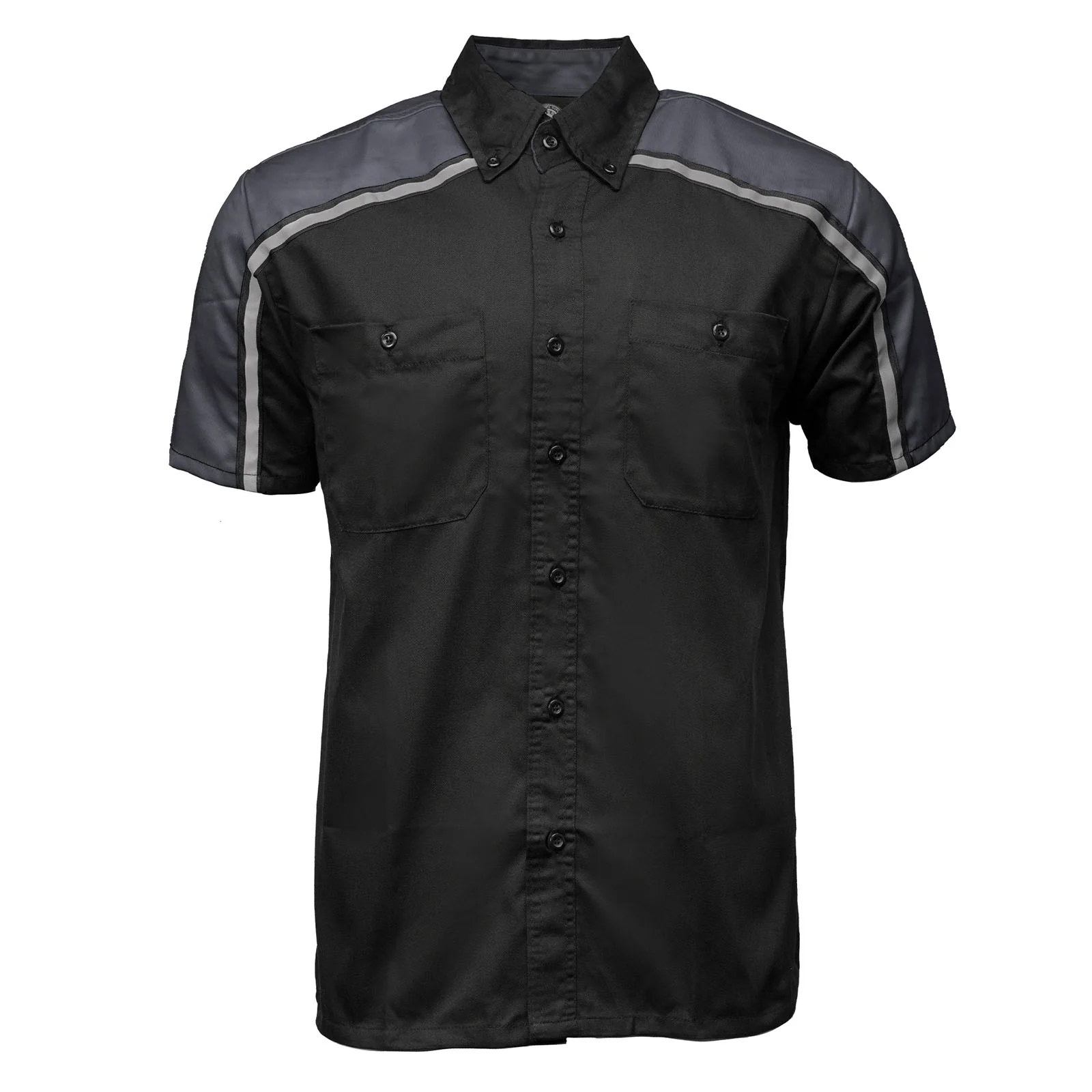 Milwaukee Motorcycle Clothing Co. Men’s Blk/Grey Mechanic Work Shirt – w / Reflective Strip, Rider‑Built MDM11601 - Image 8