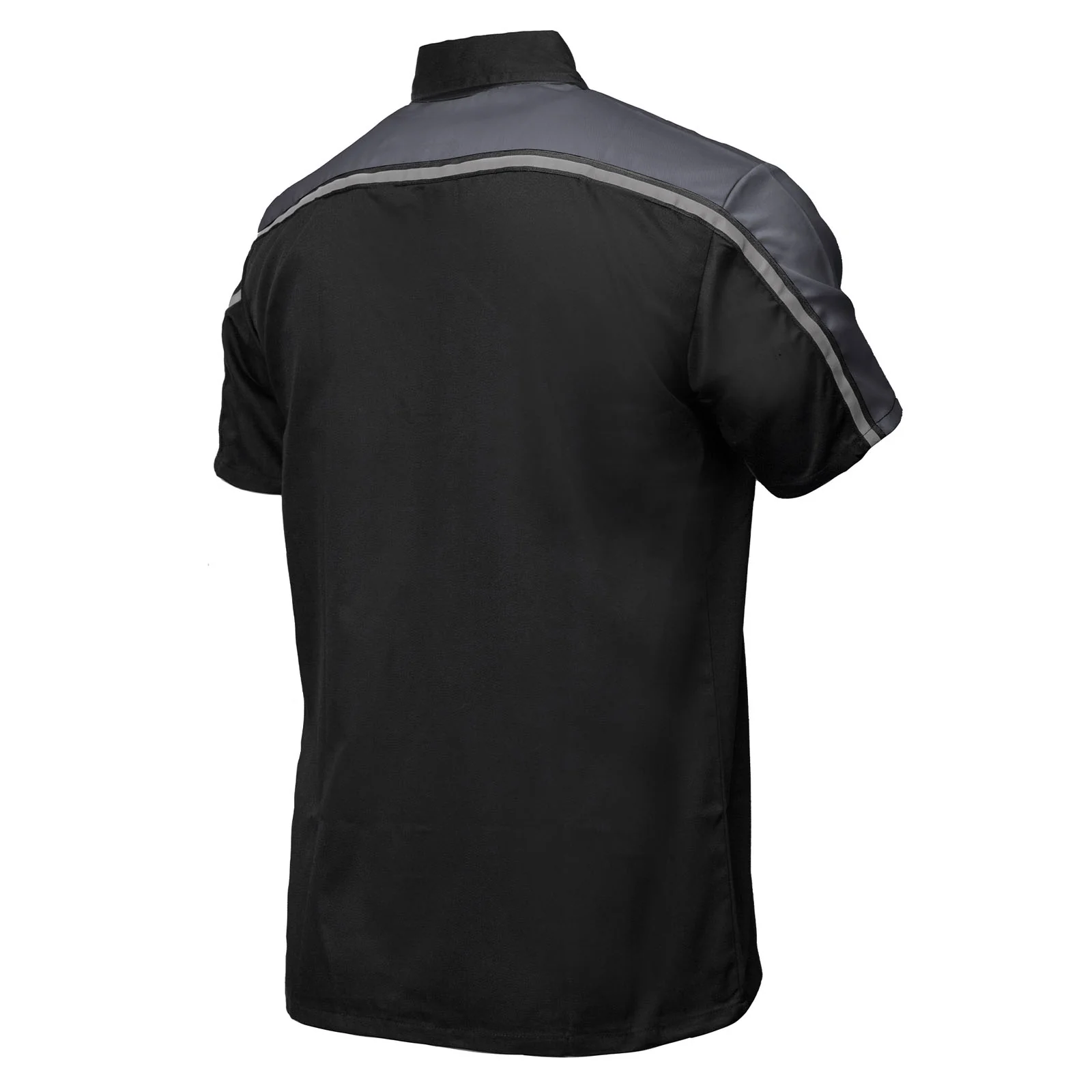 Milwaukee Motorcycle Clothing Co. Men’s Blk/Grey Mechanic Work Shirt – w / Reflective Strip, Rider‑Built MDM11601 - Image 9