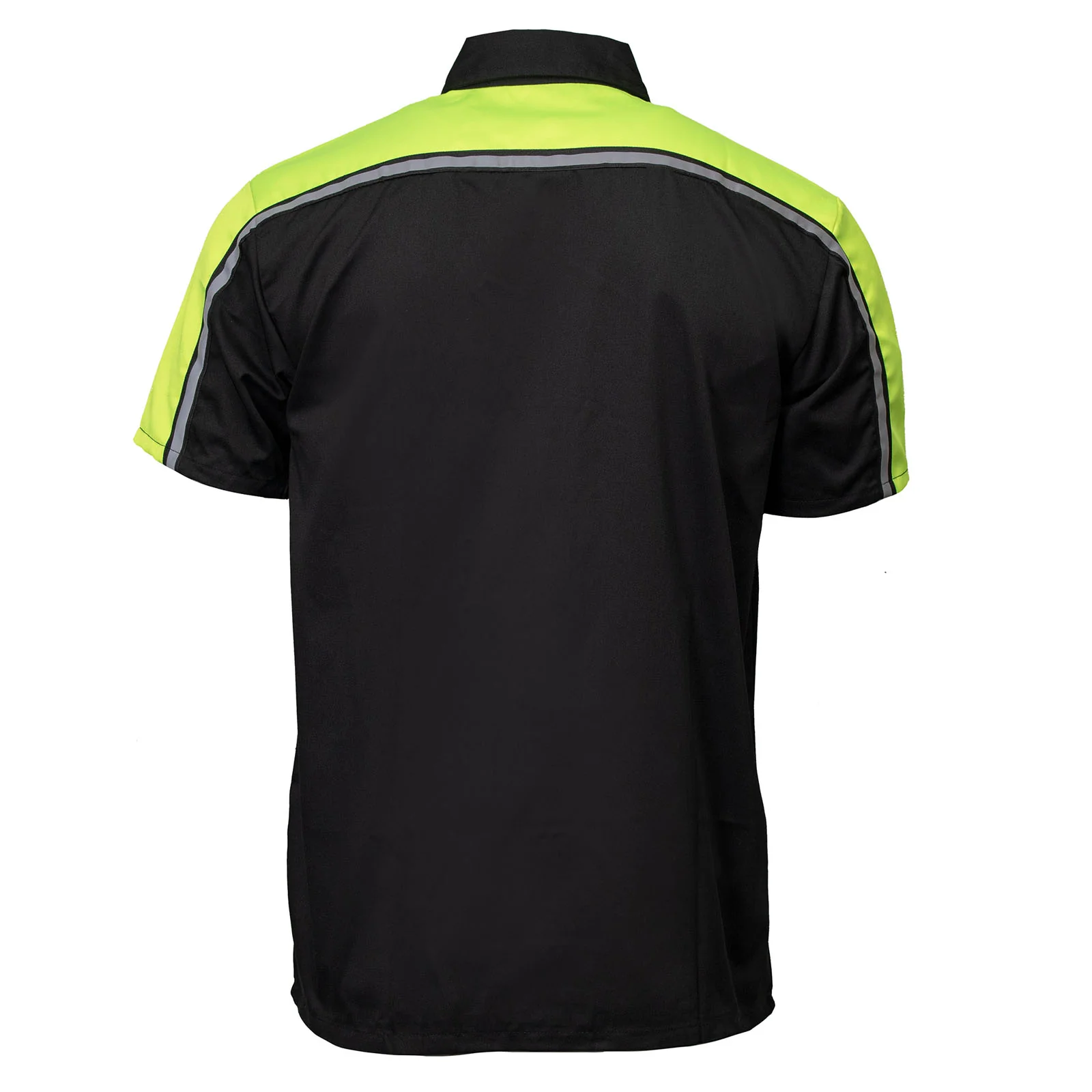 Milwaukee Motorcycle Clothing Co. Men’s Blk/Green Mechanic Work Shirt – w / Reflective Strip, Rider‑Built MDM11604 - Image 11