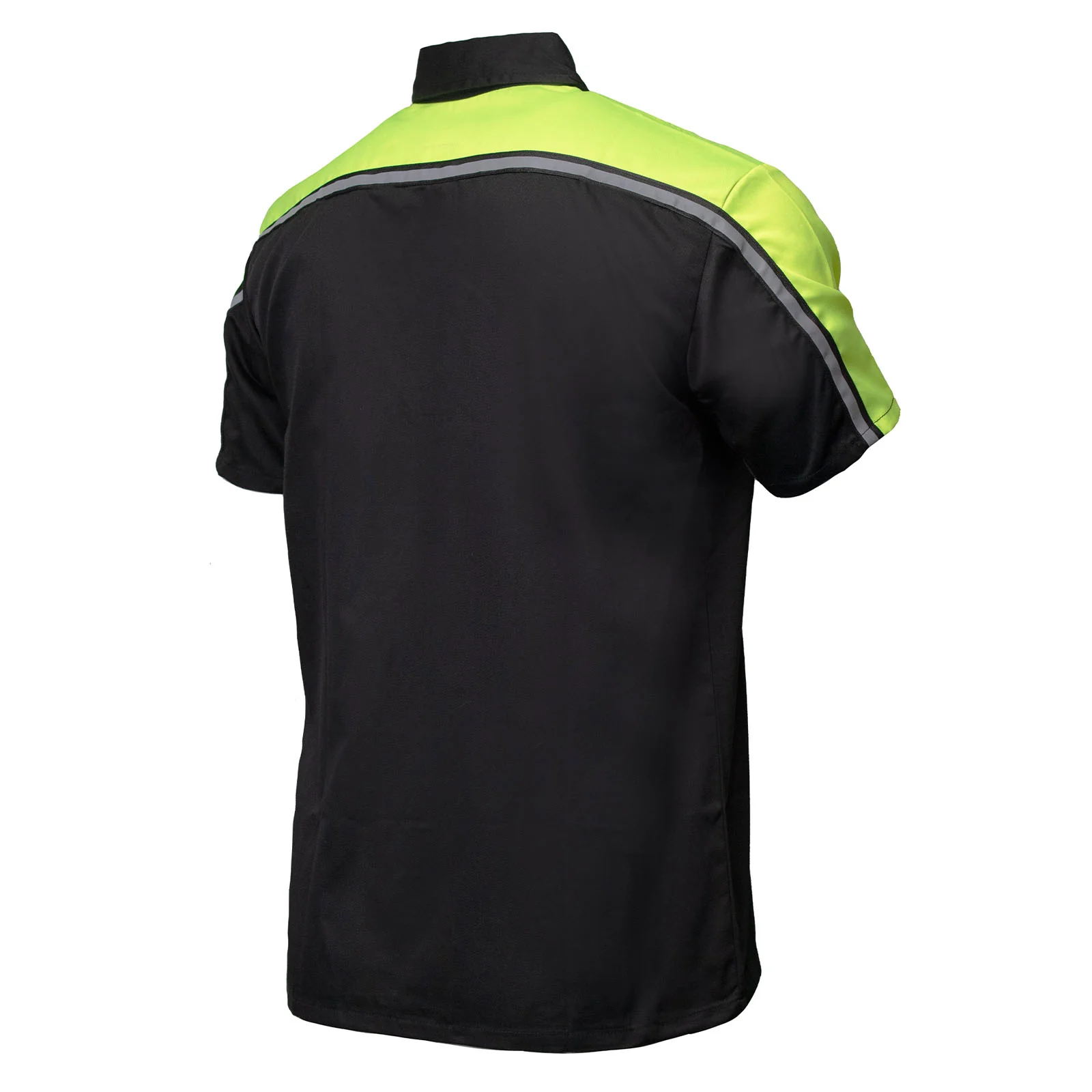 Milwaukee Motorcycle Clothing Co. Men’s Blk/Green Mechanic Work Shirt – w / Reflective Strip, Rider‑Built MDM11604 - Image 9