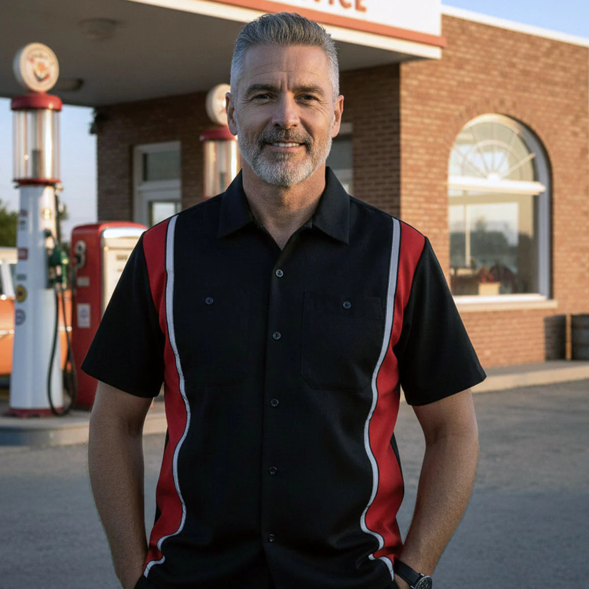 Milwaukee Motorcycle Clothing Co. Men’s Blk/Red Mechanic Work Shirt – w / Reflective Strip, Rider‑Built MDM11607 - Image 4