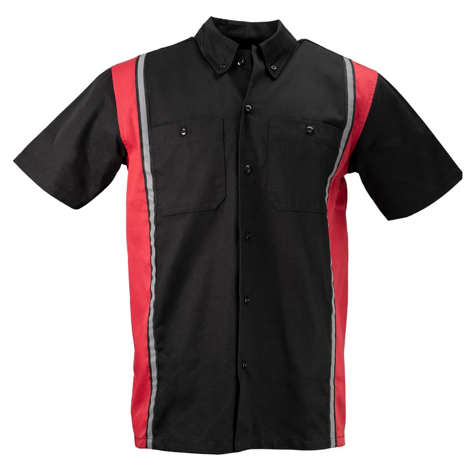 Milwaukee Motorcycle Clothing Co. Men’s Blk/Red Mechanic Work Shirt – w / Reflective Strip, Rider‑Built MDM11607 - Image 7