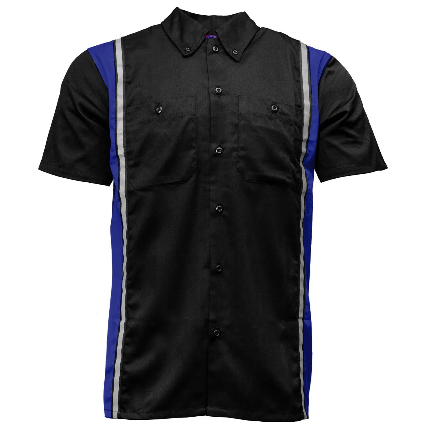 Milwaukee Motorcycle Clothing Co. Men’s Blk/Blue Mechanic Work Shirt – w / Reflective Strip, Rider‑Built MDM11609 - Image 10