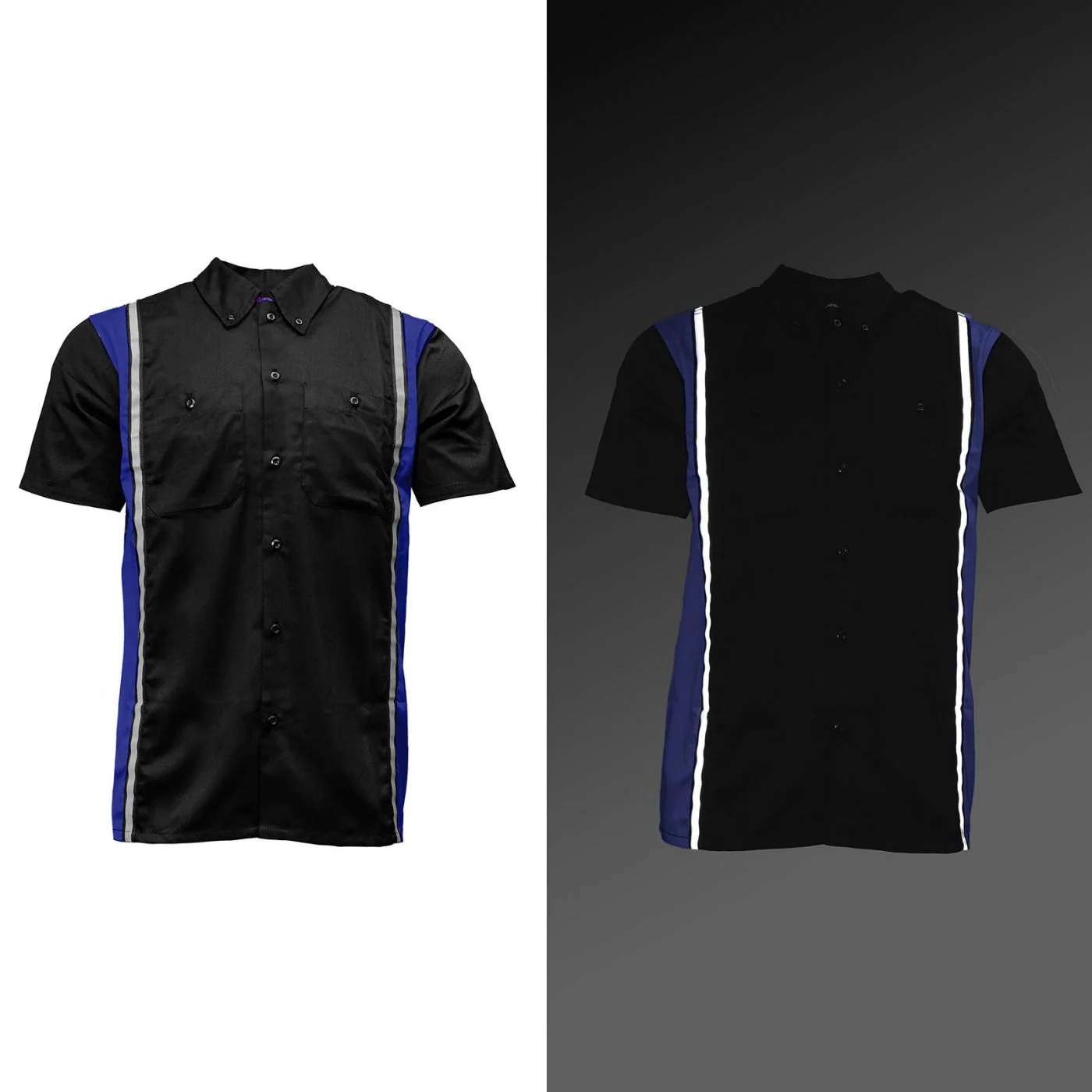 Milwaukee Motorcycle Clothing Co. Men’s Blk/Blue Mechanic Work Shirt – w / Reflective Strip, Rider‑Built MDM11609 - Image 4