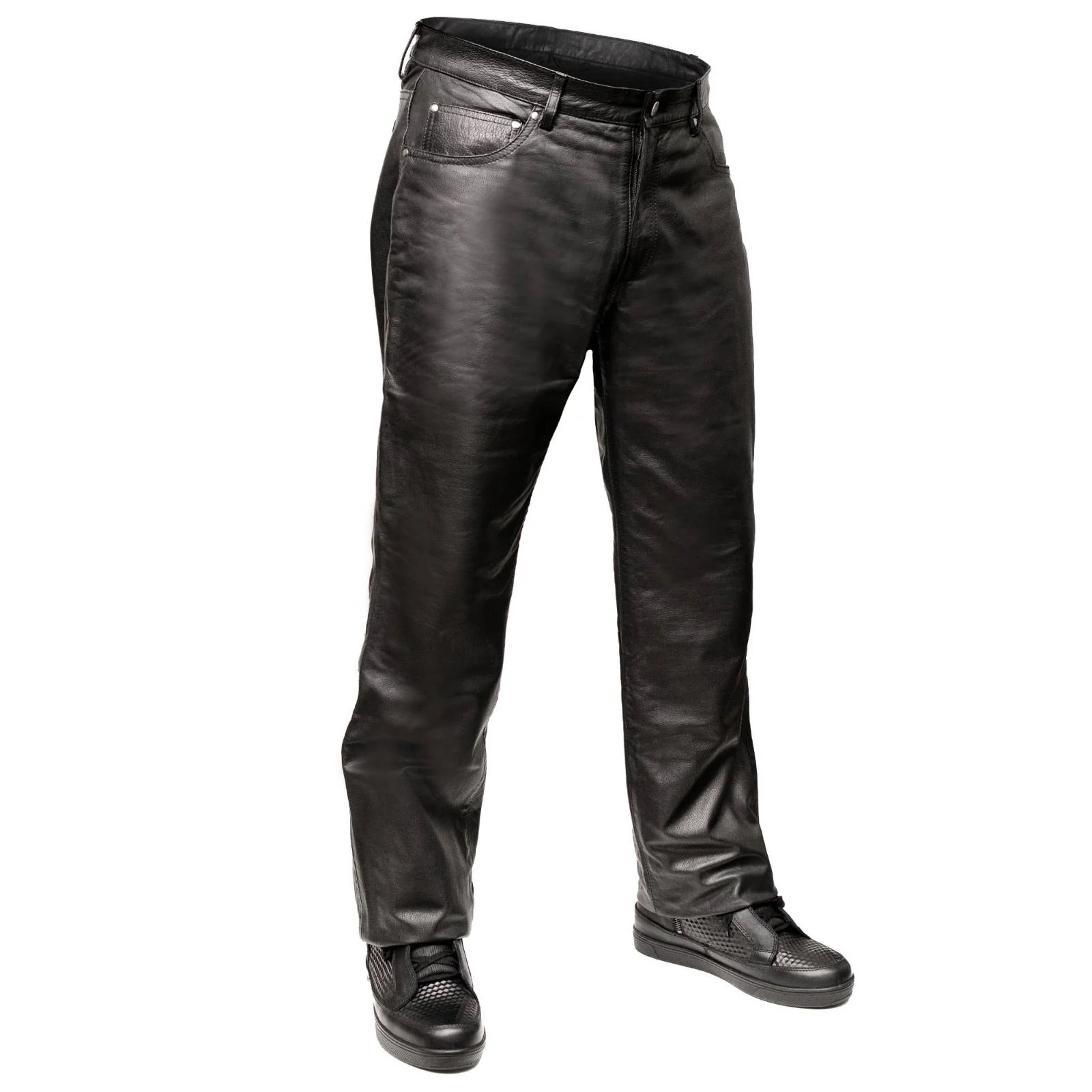 Milwaukee Motorcycle Clothing Co. Men’s Branson Black Premium Leather Biker Lined Pants – 5-Pocket MMC50000