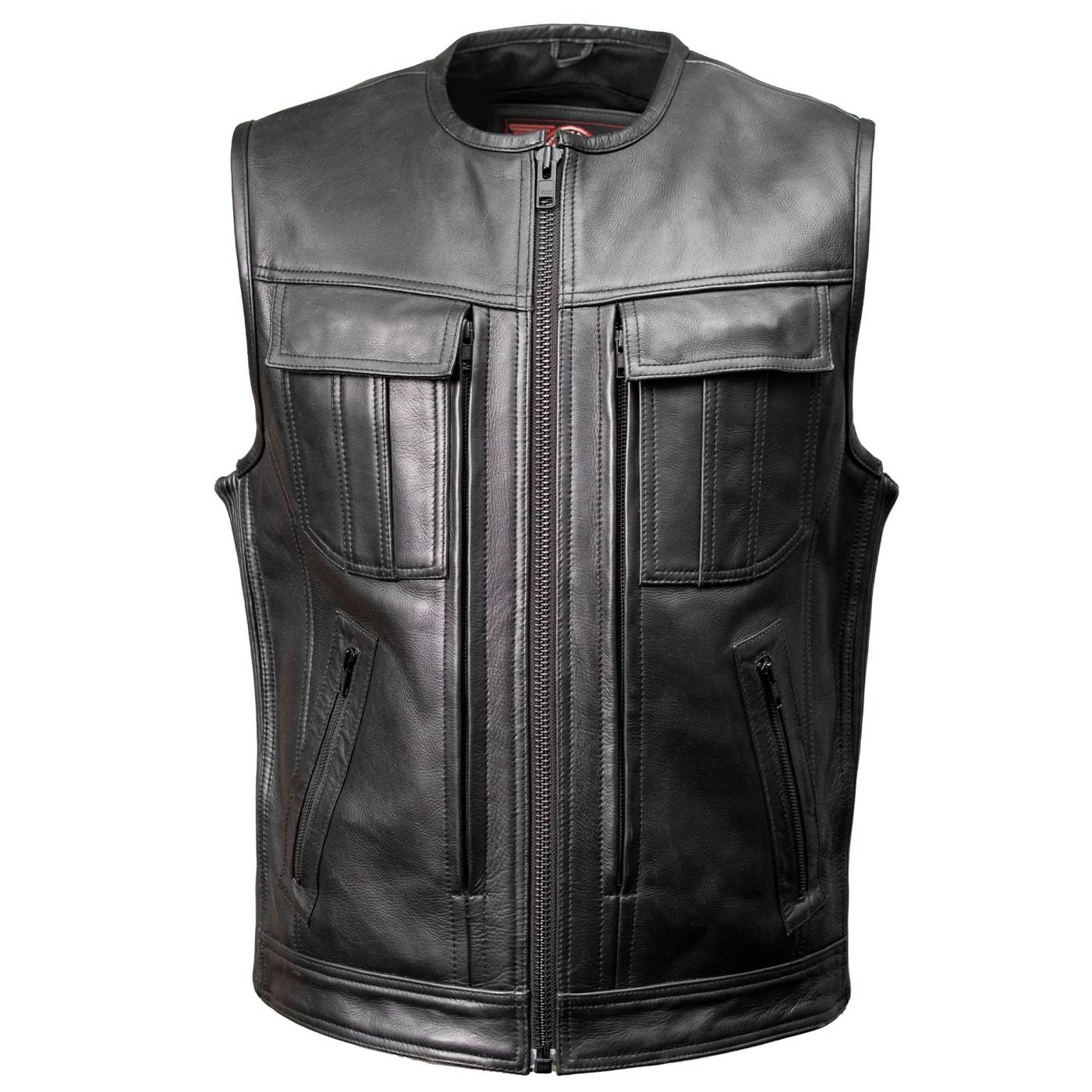 Milwaukee Motorcycle Clothing Co. Men's Quick-Draw Stylesh Premium Black Leather MC Biker Vest MMC30001 - Image 15