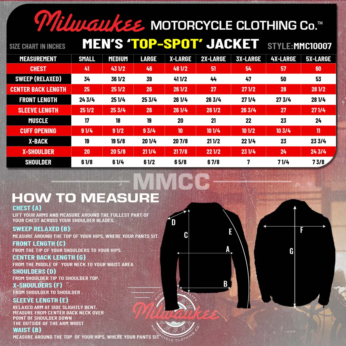 Milwaukee Motorcycle Clothing Co. Men's Top-Spot Scooter Style Black Leather Jacket w/  Reflective Piping MMC10007 - Image 3