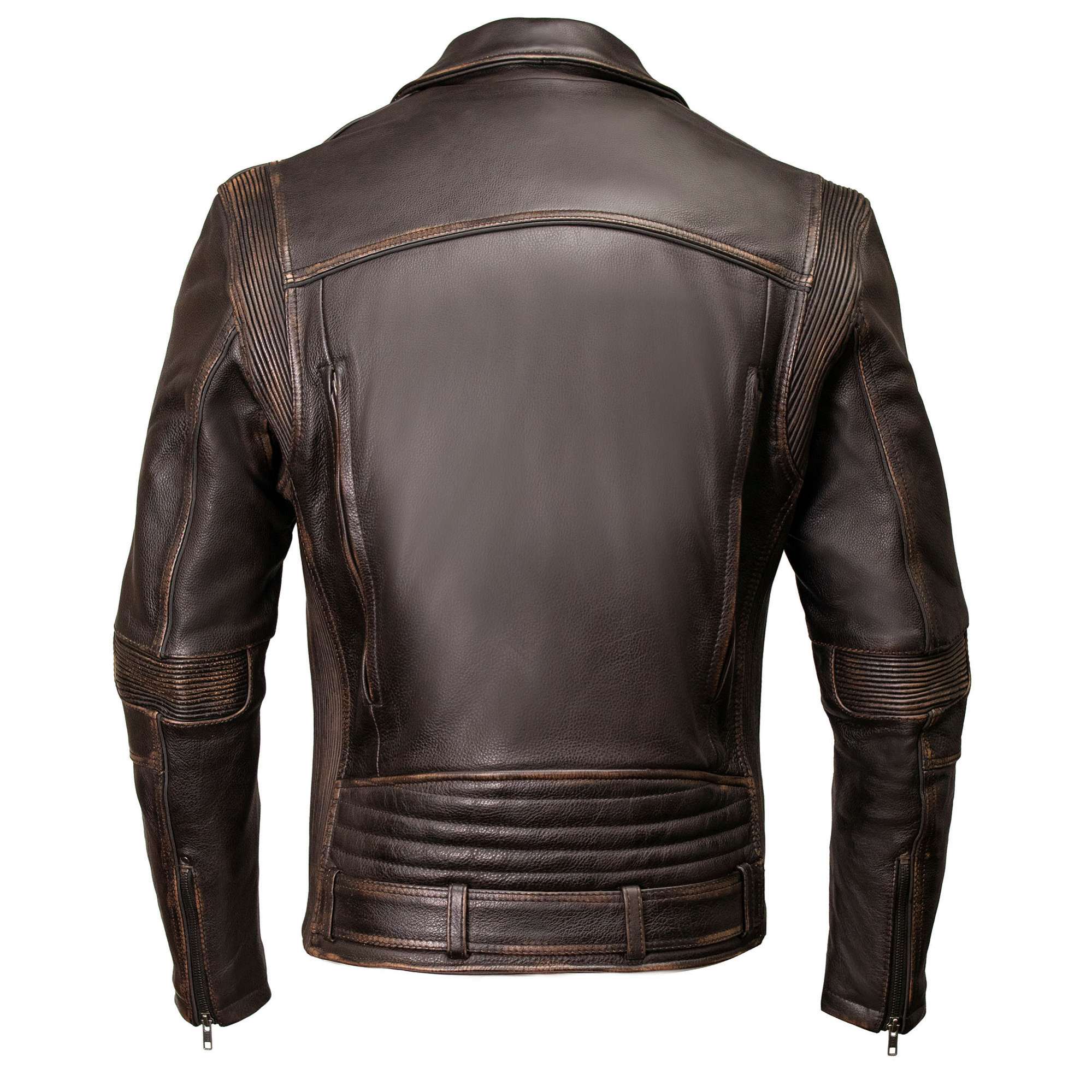 Milwaukee Motorcycle Clothing Co. Men's Unforgiven MC Style Vintage Brown Leather Jacket w/ Lapel Collar MMC10005 - Image 15