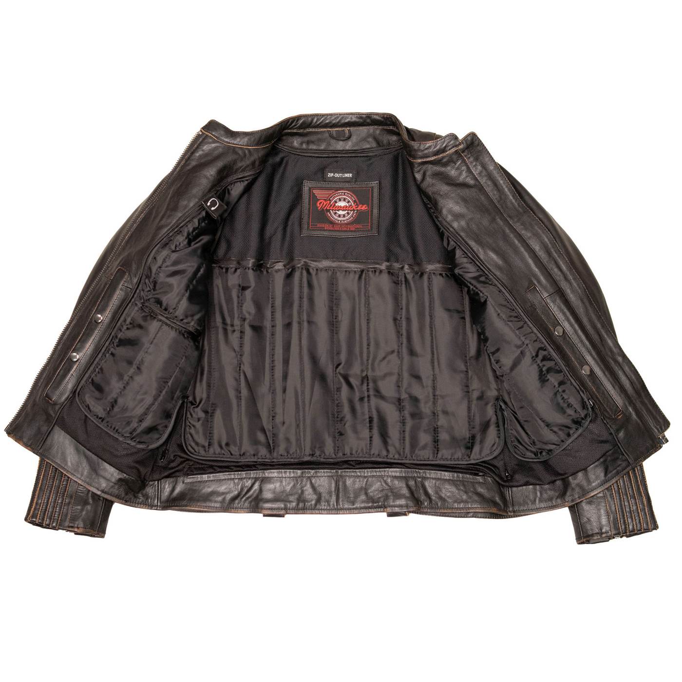 Milwaukee Motorcycle Clothing Co. Women’s Rebel Scooter Style Vinage Brown Leather Jacket w/ Mandarin Collar MMC20003 - Image 12