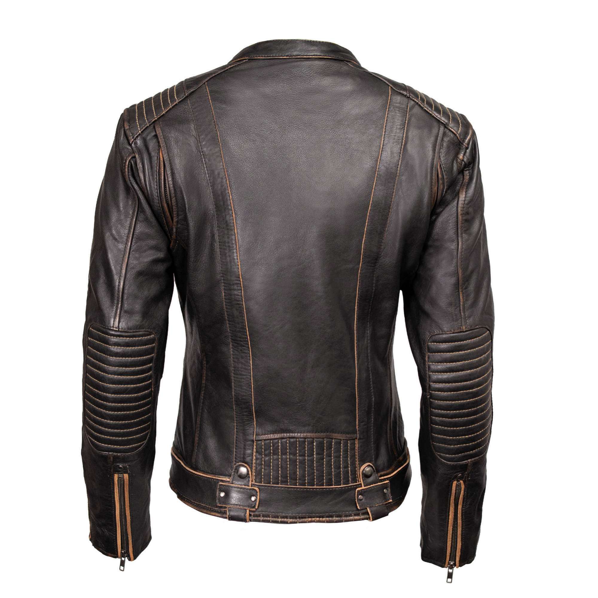 Milwaukee Motorcycle Clothing Co. Women’s Rebel Scooter Style Vinage Brown Leather Jacket w/ Mandarin Collar MMC20003 - Image 15