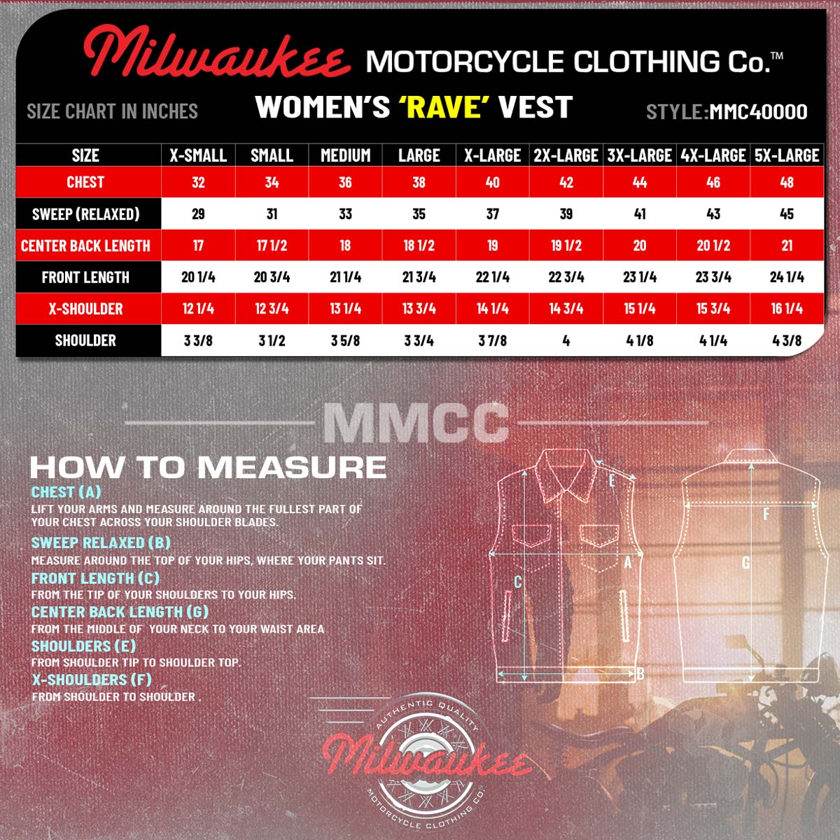 Milwaukee Motorcycle Clothing Co. Women's Rave Black Premium Leather Deep Neck Side Lace Vest MMC40000 - Image 3